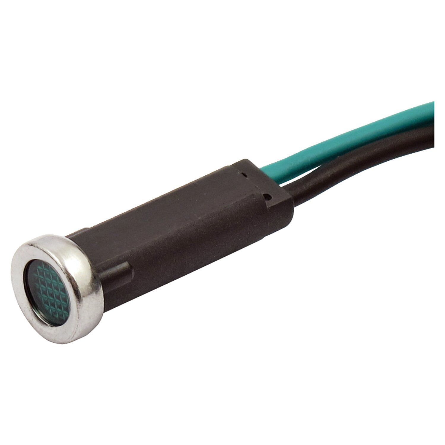 Custom 5/16" LED indicator light. Green lens
