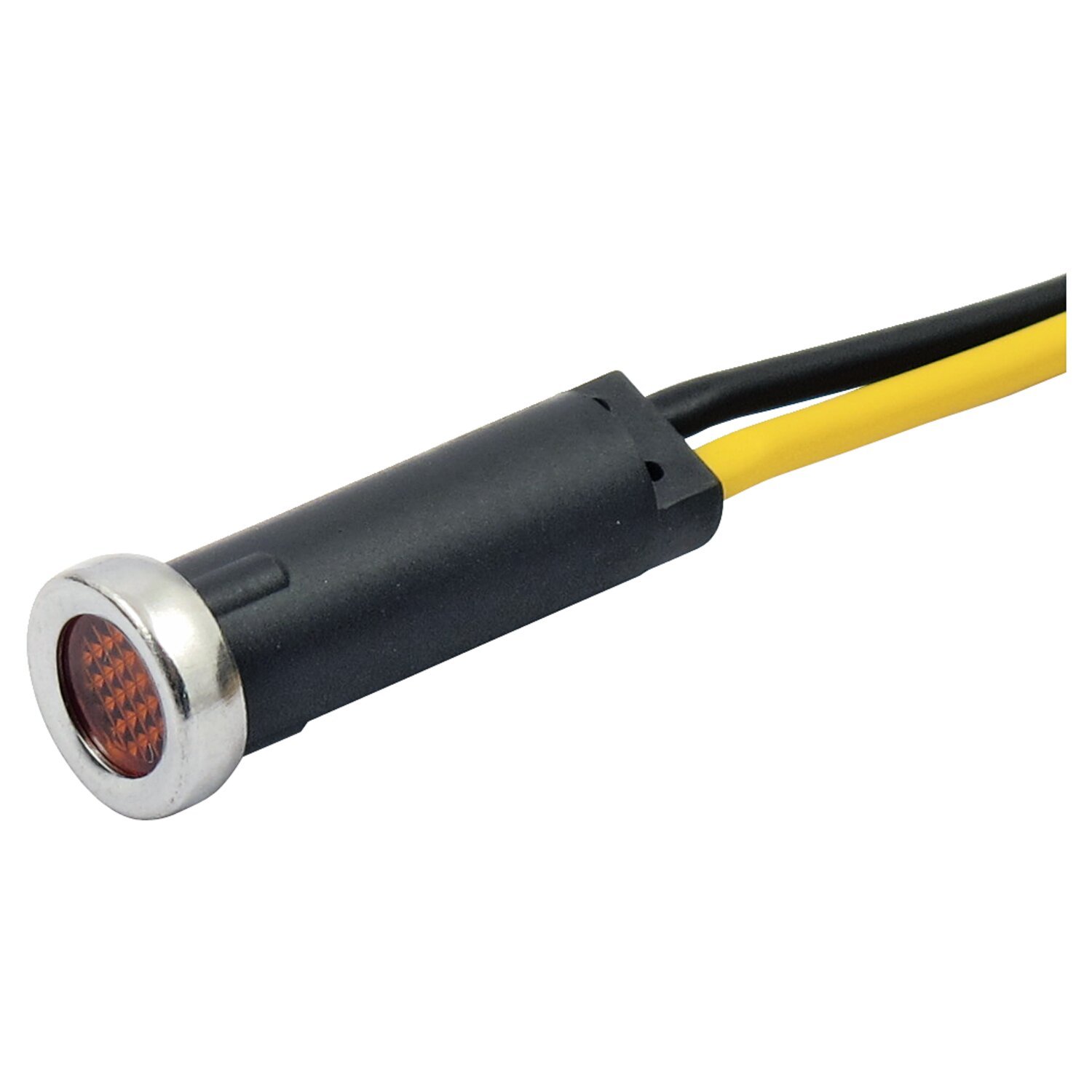 Custom 5/16" LED indicator light. Amber lens, Yellow