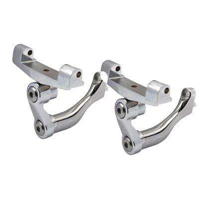 Chrome. Designed to make passenger floorboards adjustable to compensate for leg length. Use a regular hex wrench to swivel-adjust from 2" (5.1cm) forward to 2.5" (6.4cm) higher than the standard passenger floorboard position, in 5-step increments.
OEM replacement reference 50768-07A