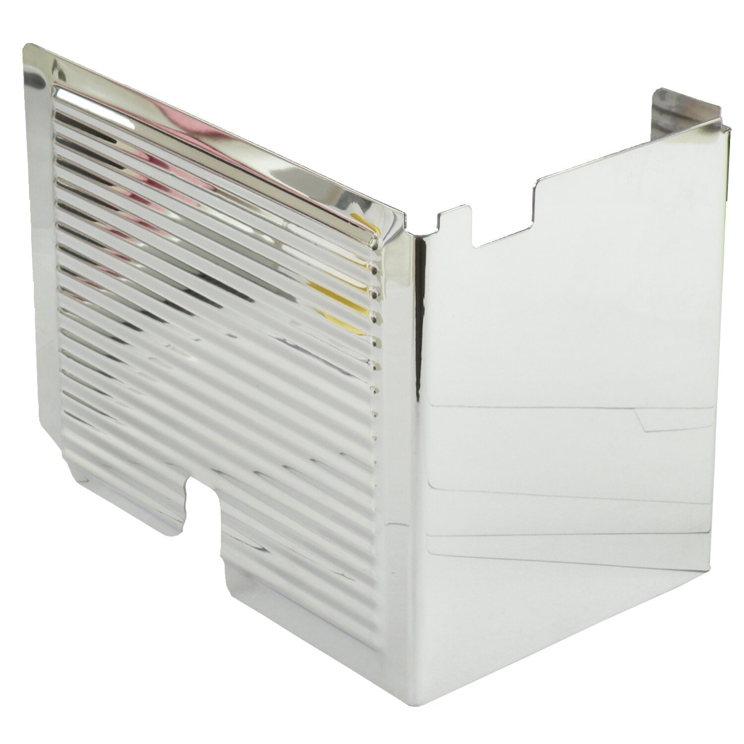 Battery side cover, ribbed, Chrome