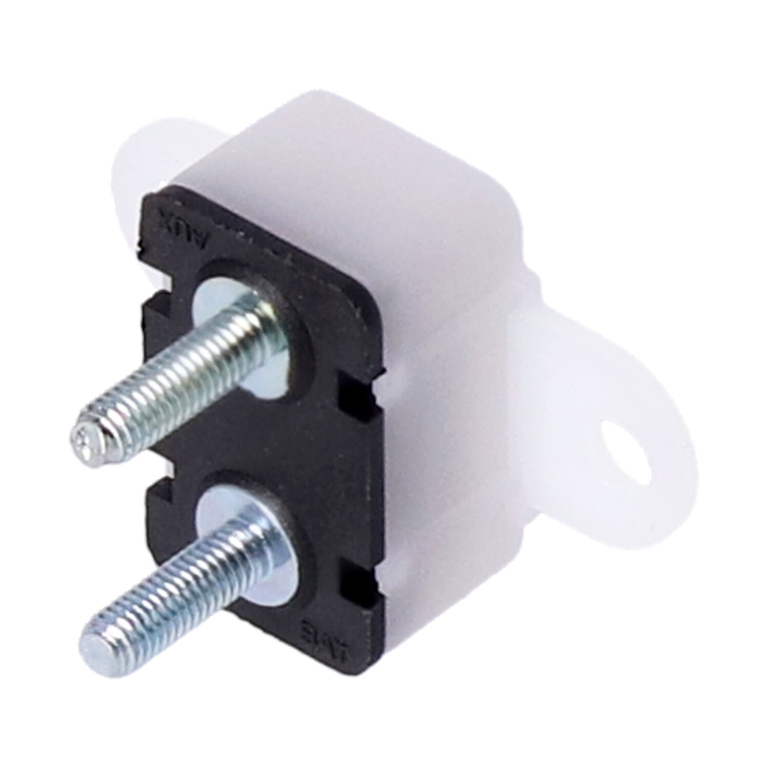 Circuit breaker, automatic. Dual mount, plastic. 15A, Black