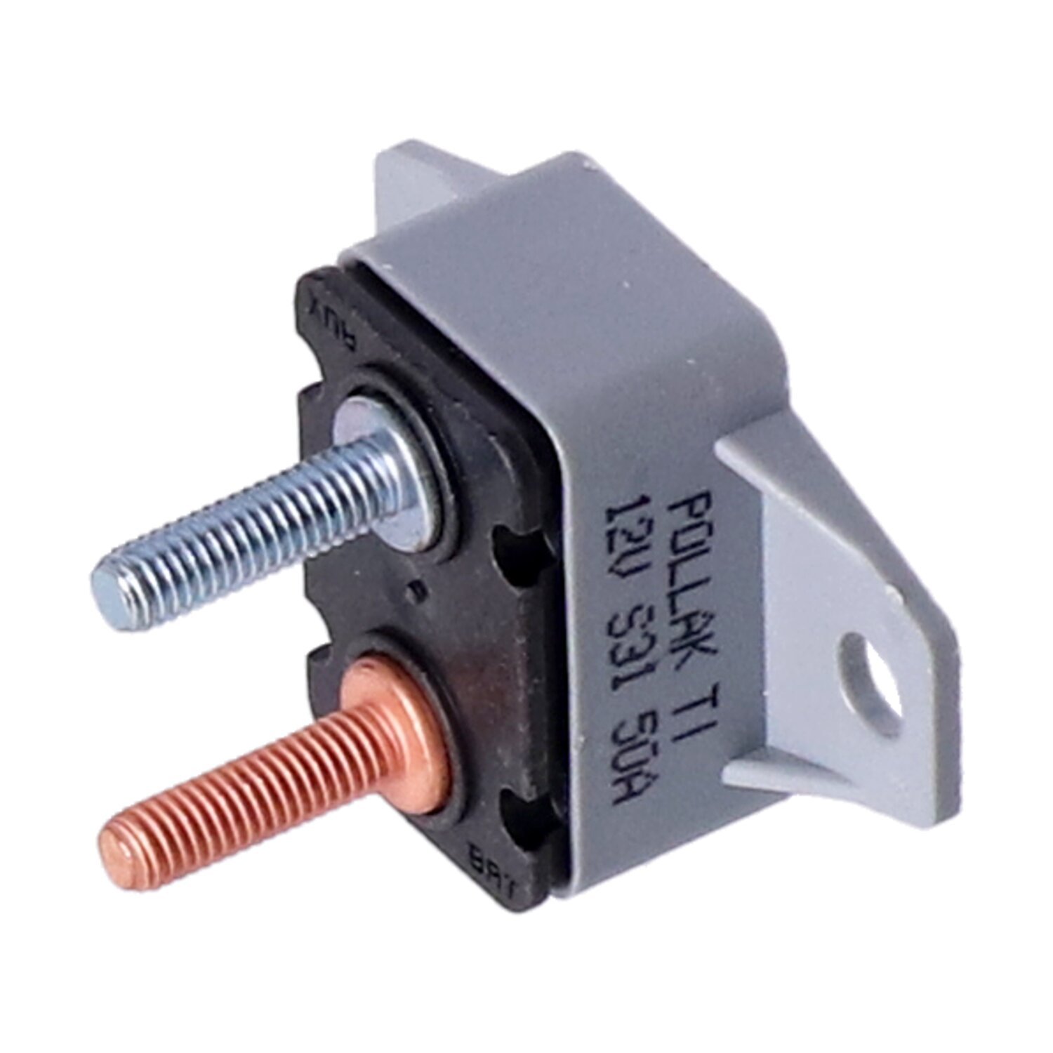 Circuit breaker, automatic. Dual mount, plastic. 50A, Unpainted