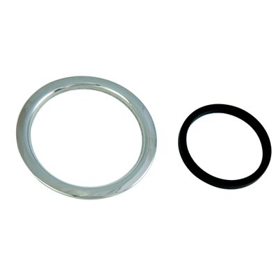 Polished stainless insurance to help save your top dollar paint job! 
Fits in combination with smooth top fuel tanks with 96-up style fuel caps. Polished stainless steel. Used on the area around the filler neck to prevent gasoline(vapors) to get under the paint where it causes bubbles, chipping etc. around the fuel filler area. These paint protector trim rings create a seal inside the filler neck to help stop the problem where it starts, and looks good doing it. No special tools required. Order 2 for dual cap gas tanks.