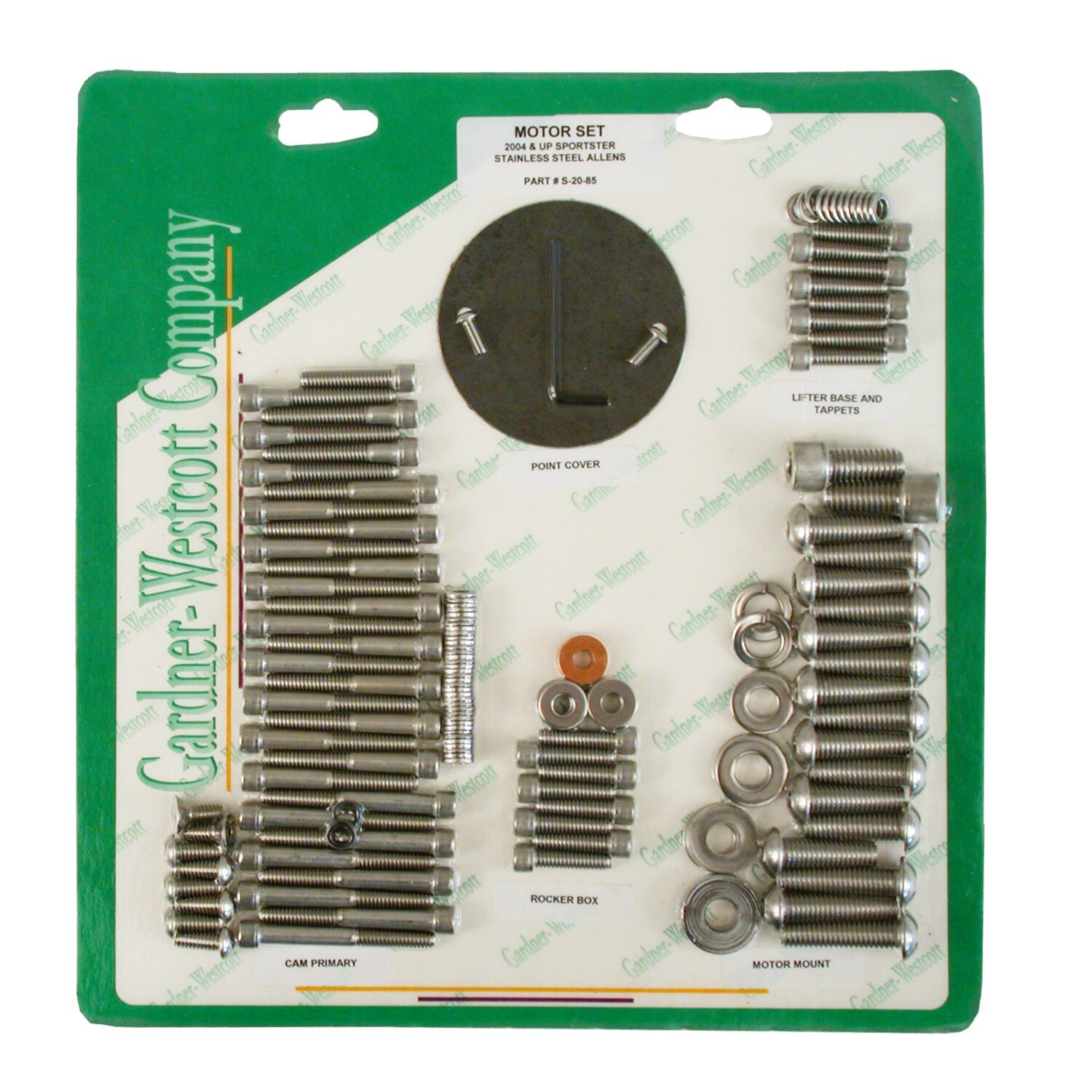 Motor screw set, ss allen, Polished