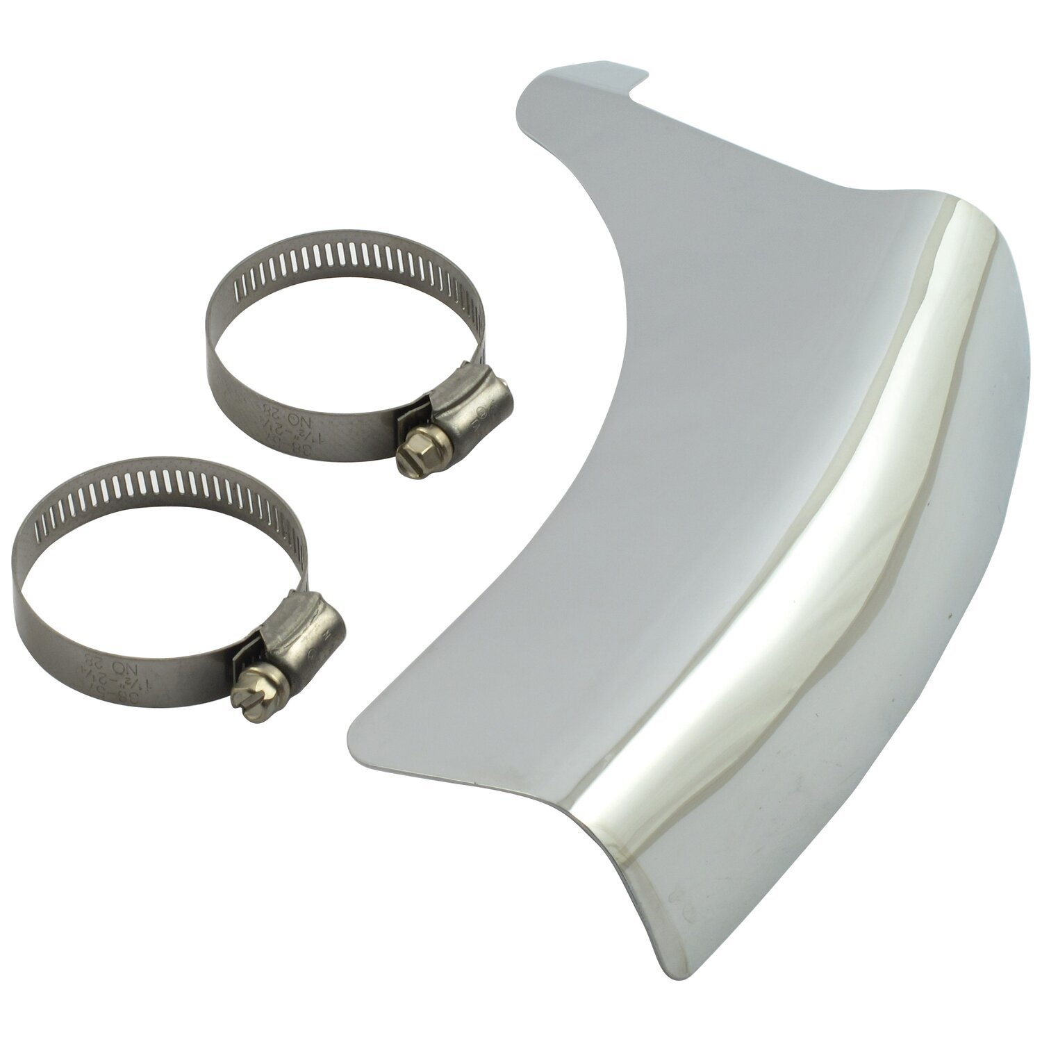 FL Shovel vertical crossover heat shield, Chrome
