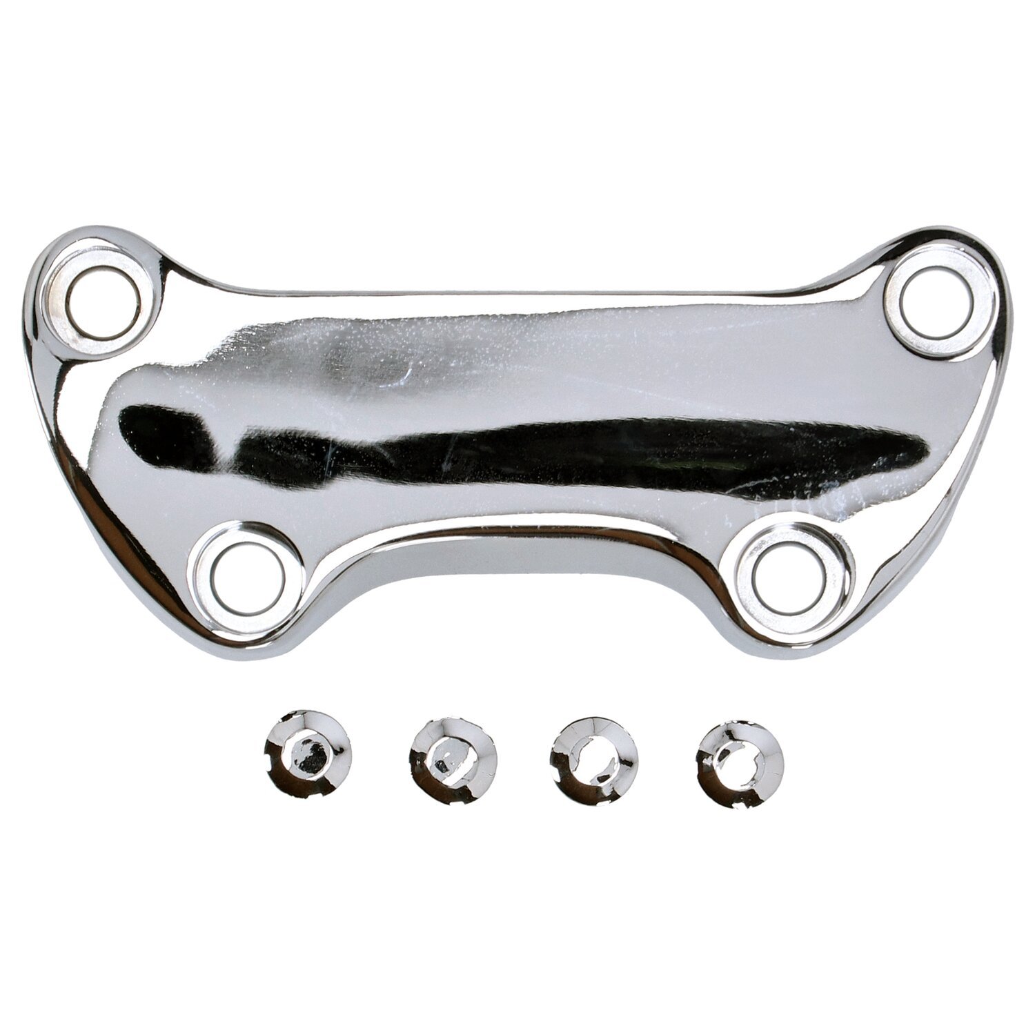 Handlebar top clamp, without skirt, Chrome