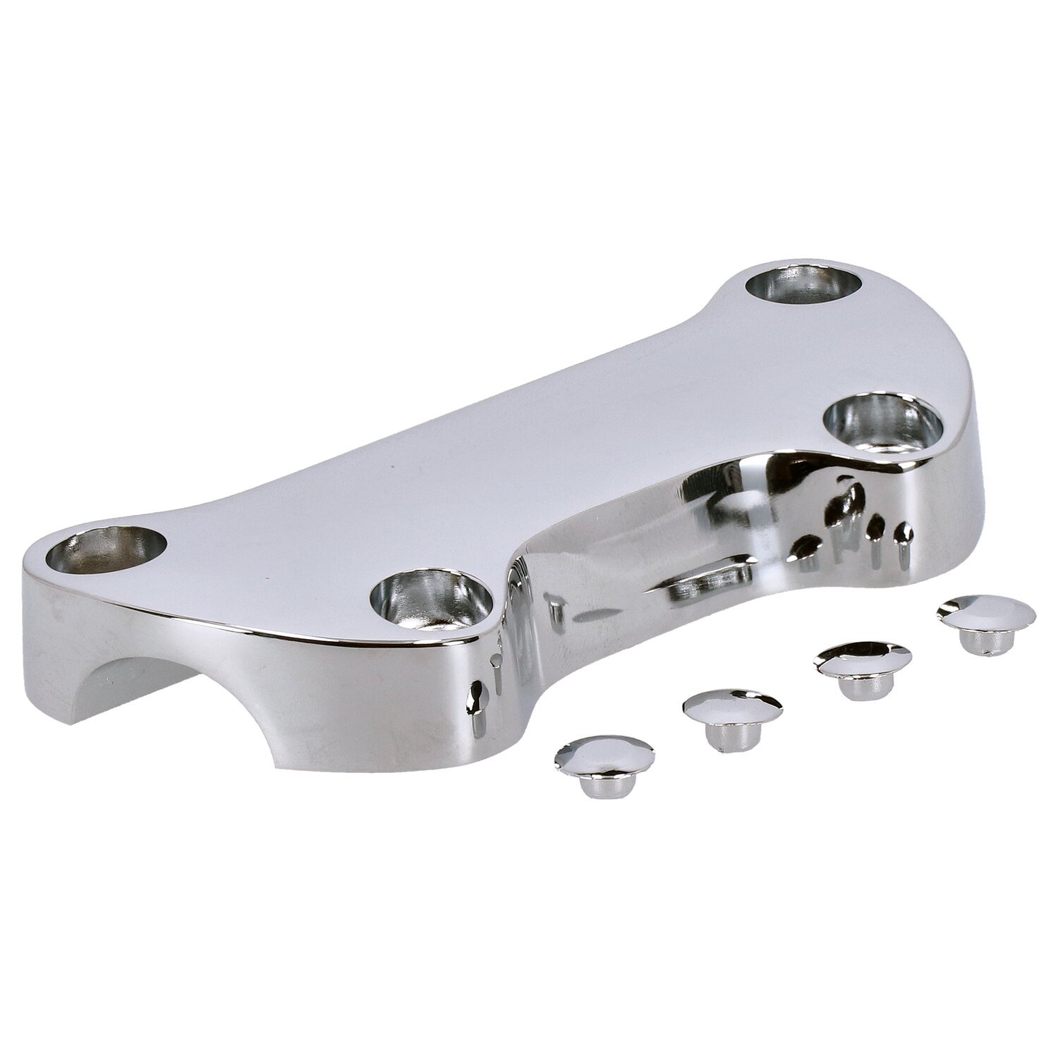 Handlebar top clamp, without skirt, Chrome