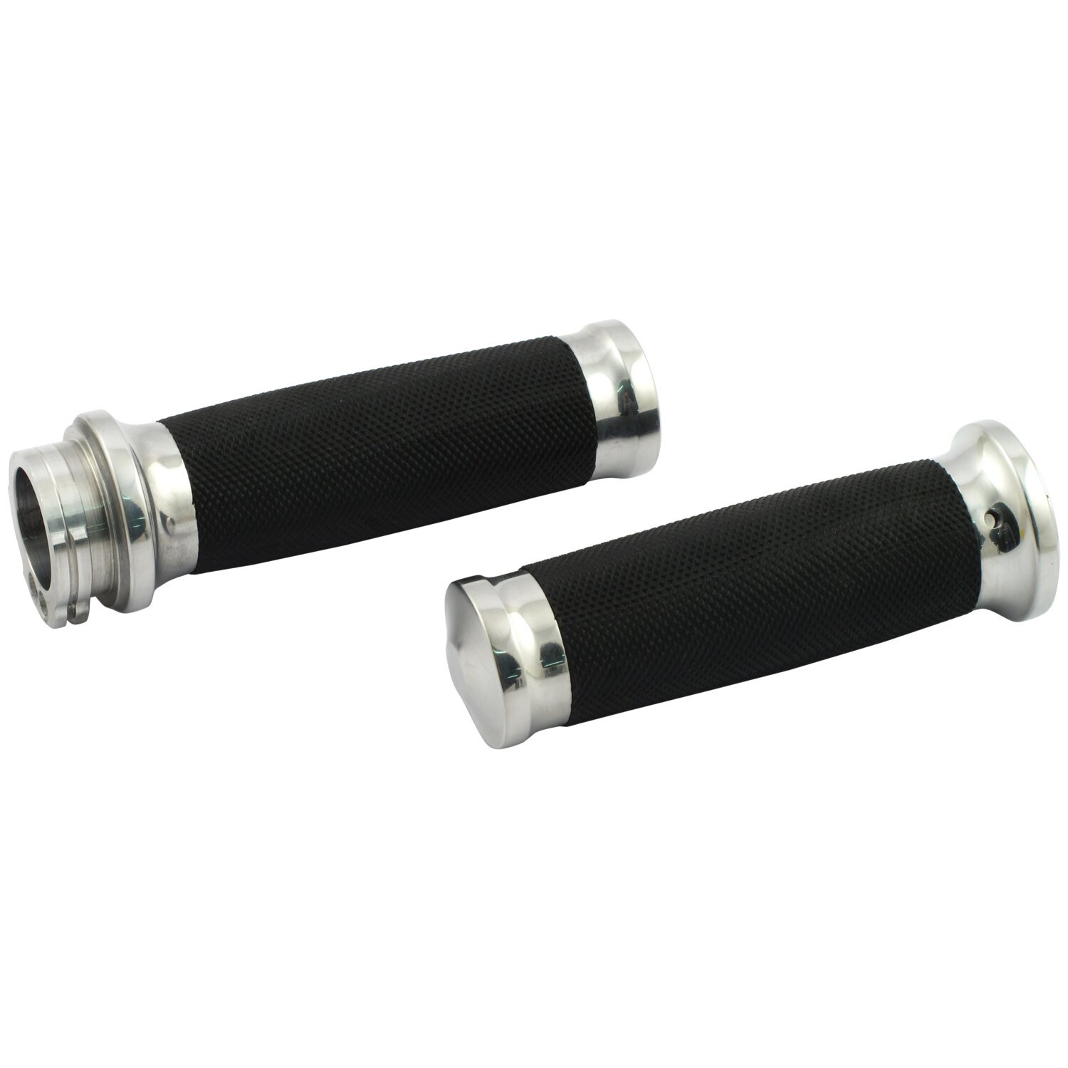 Handlebar grip set, Caliber, Silver, Polished