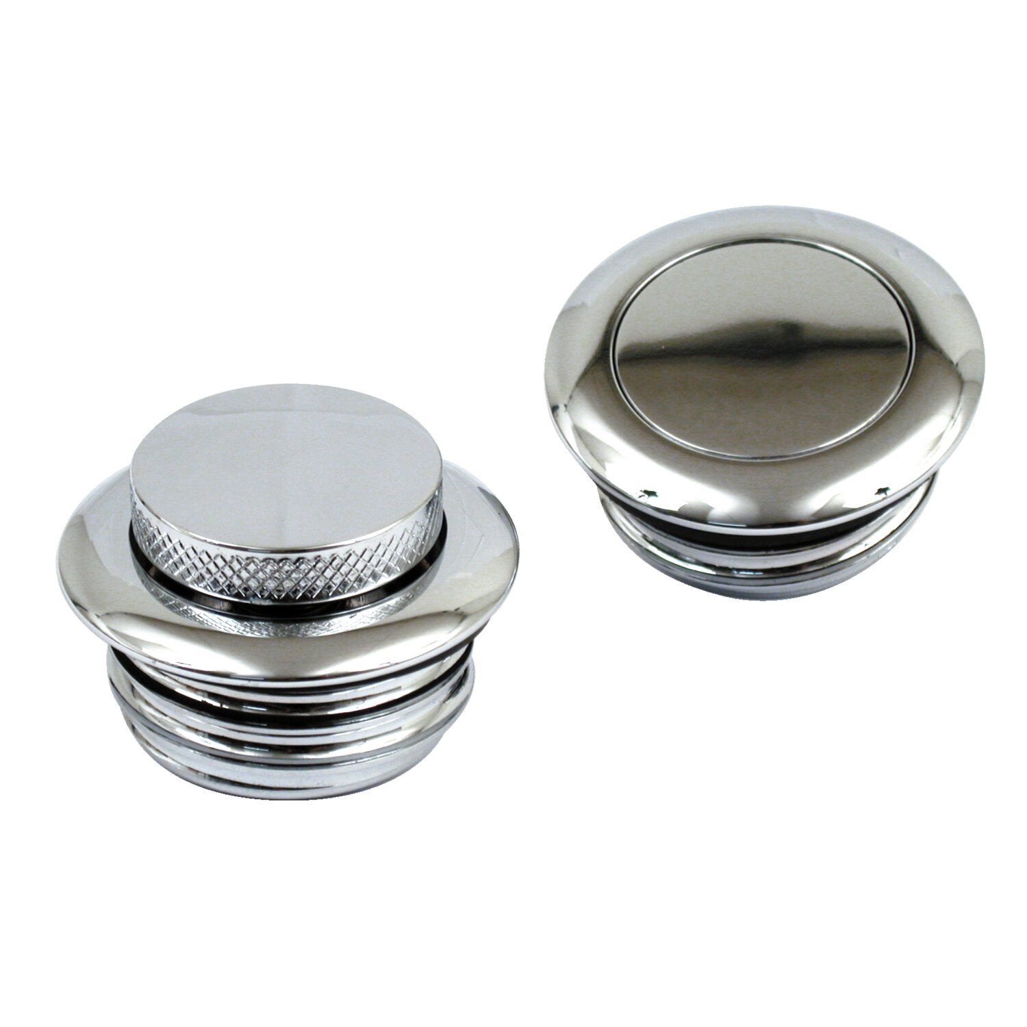 Gas cap set, pop-up, Chrome