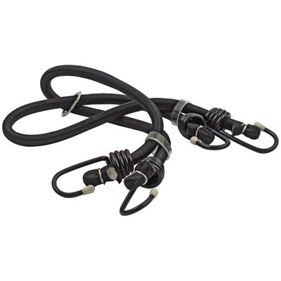 Black. Probably one of the most universal methods used to strap gear to your bike, be it a hardcore chopper or a bone stock Electra. It works. 
Approx. dimensions: 22" (55cm, 105cm stretched) x 11mm thick). 
Note: Dimensions are for reference only.