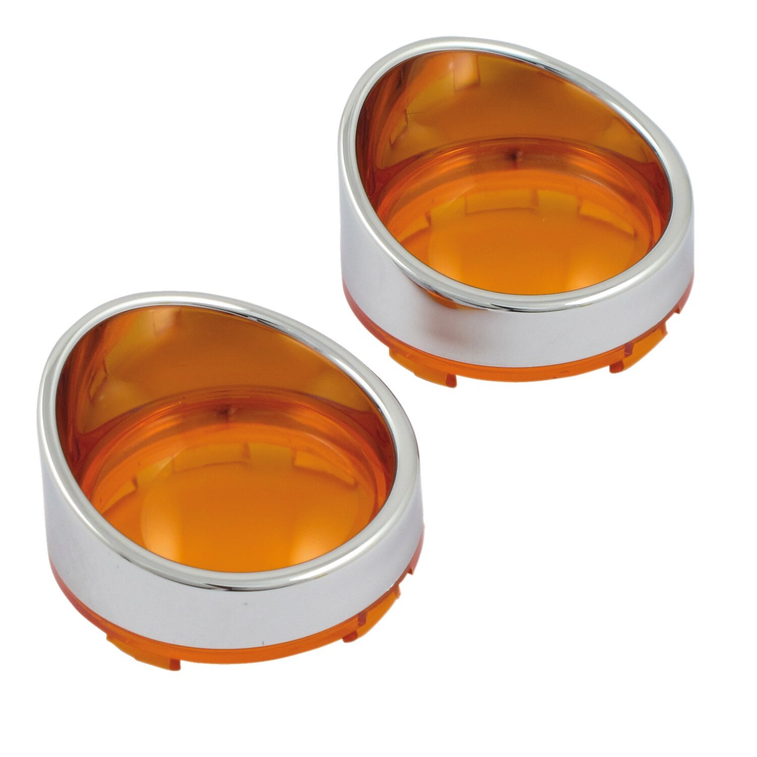 Turn signal lens set with visor. Amber lens, Orange