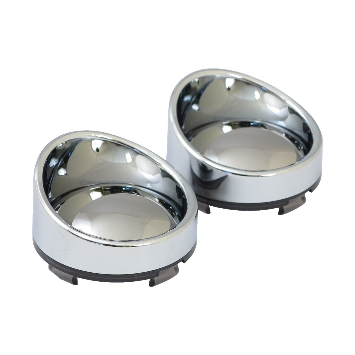 Turn signal lens set with visor. Mirror light smoke lens, Gray, Chrome