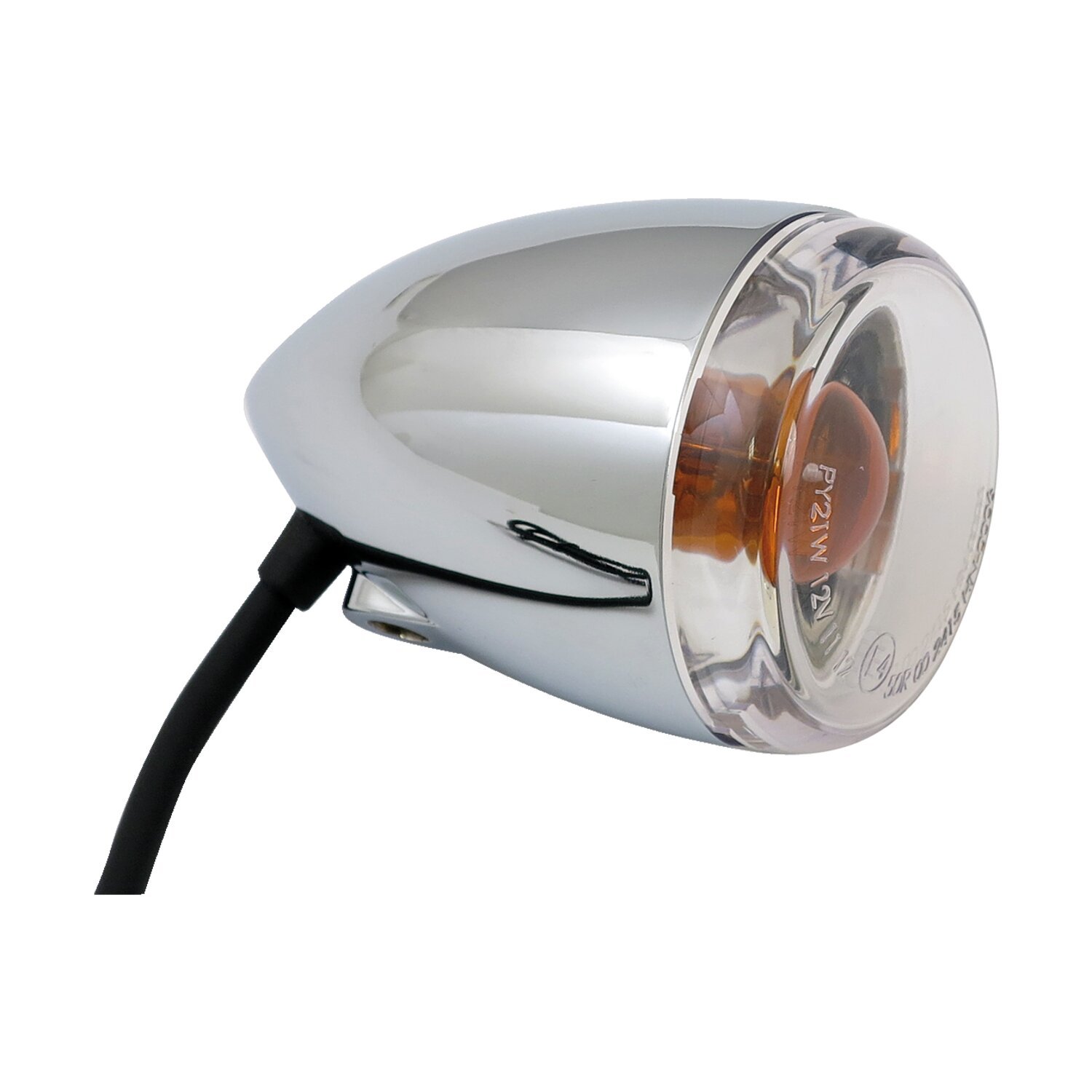 Late-style turn signal assembly. Front, Chrome