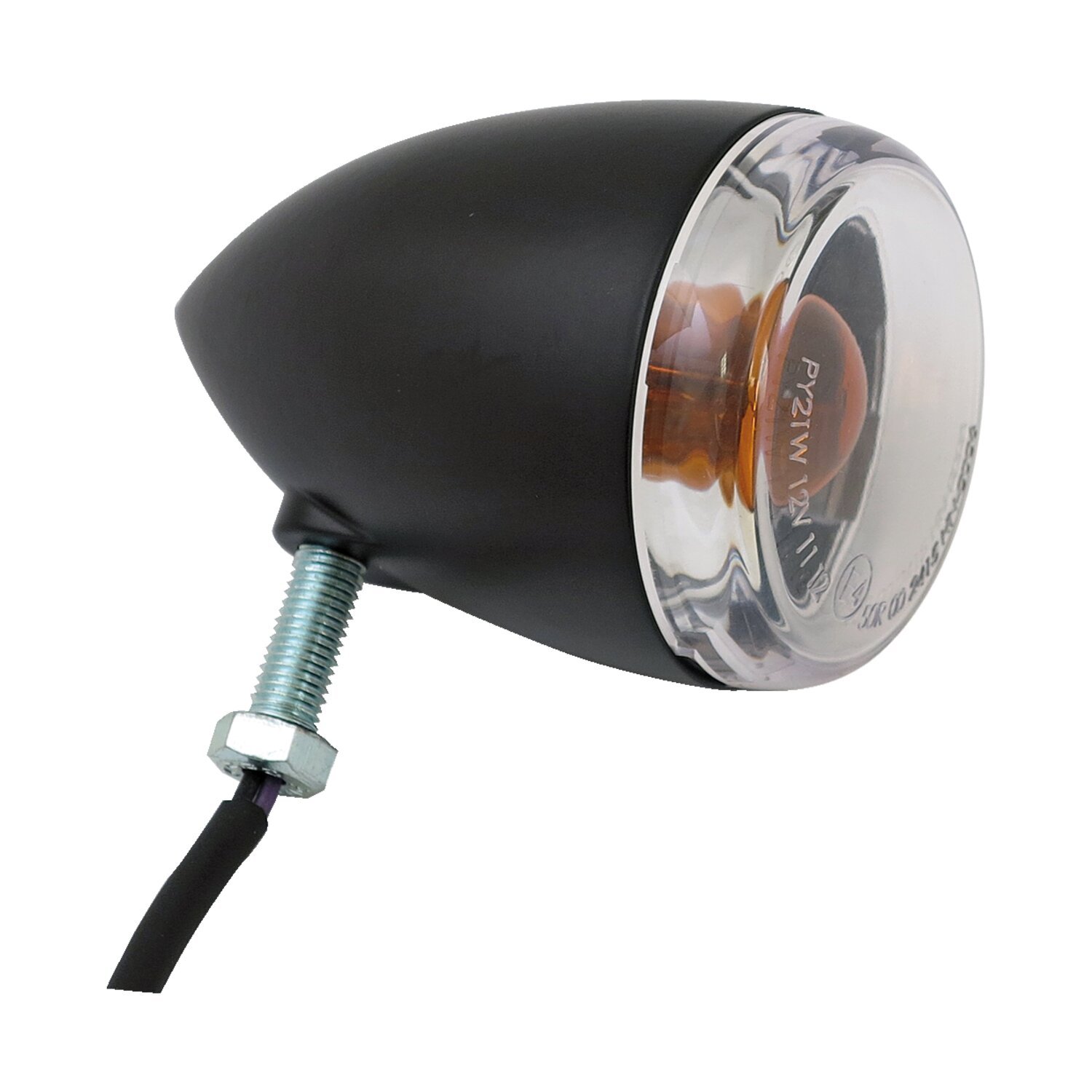 Late-style turn signal assembly. Rear, Black, Matte
