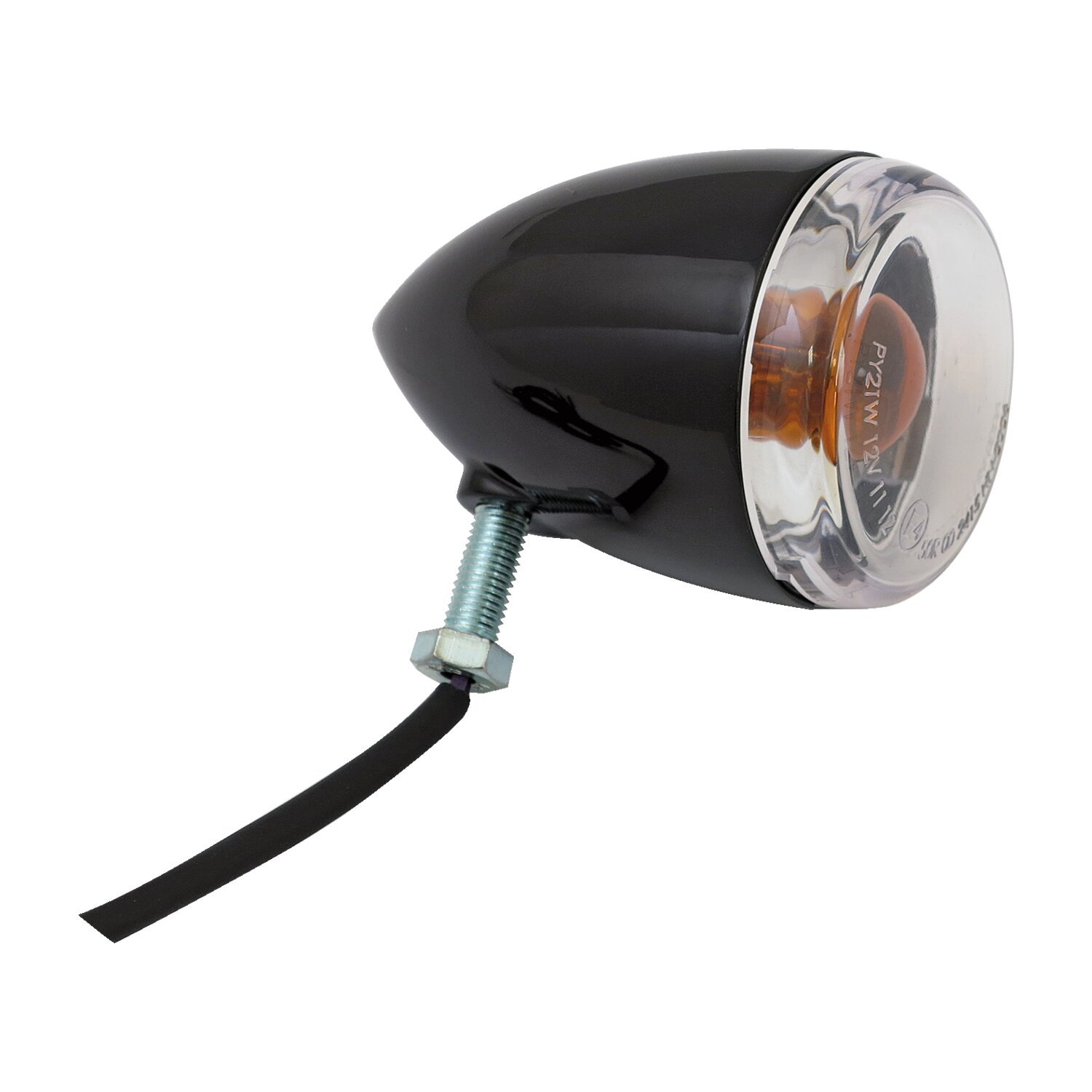Late-style turn signal assembly. Rear, Black, Gloss
