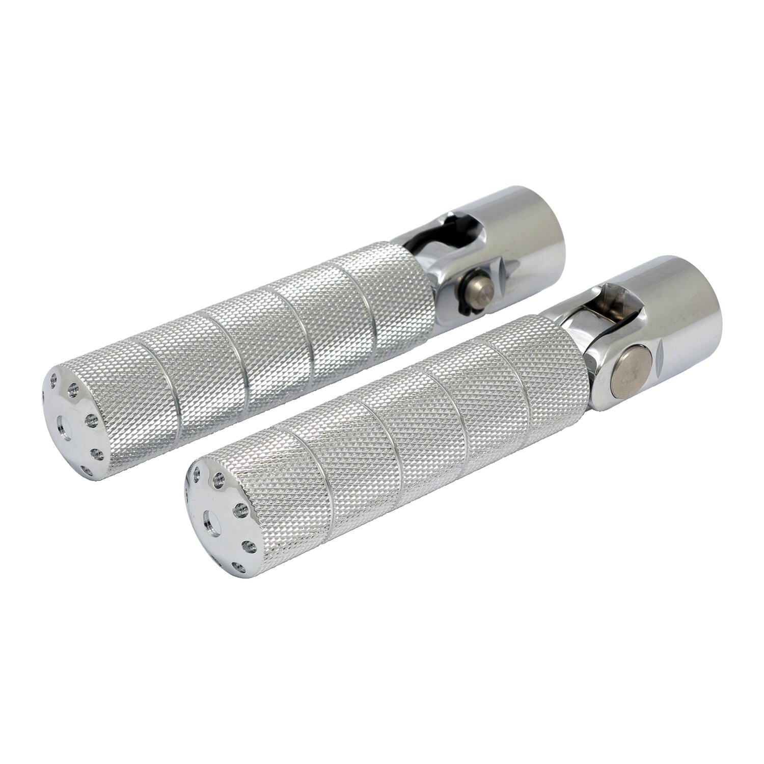 Bomber, foot peg set. knurled, Chrome