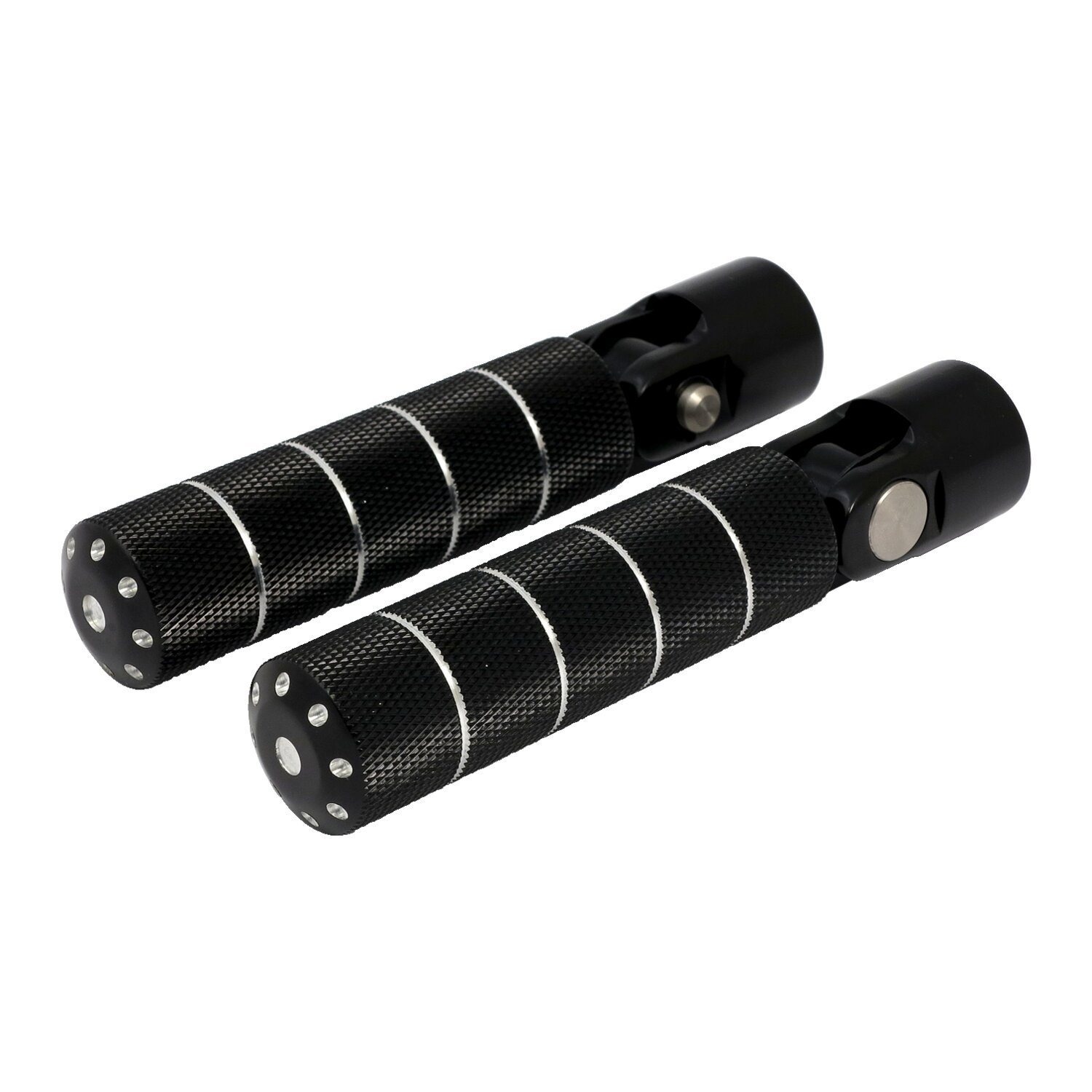 Bomber, foot peg set. knurled. Black cm, Contrast Cut
