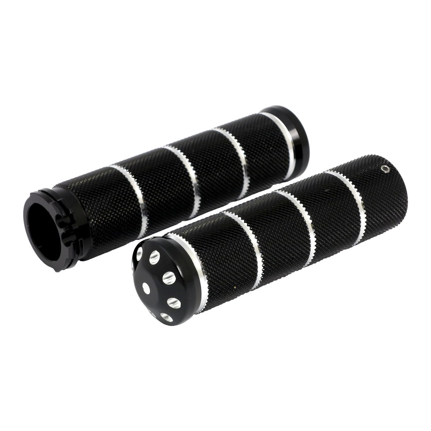 Throttle grip set bomber. Knurled. Black cm, Contrast Cut