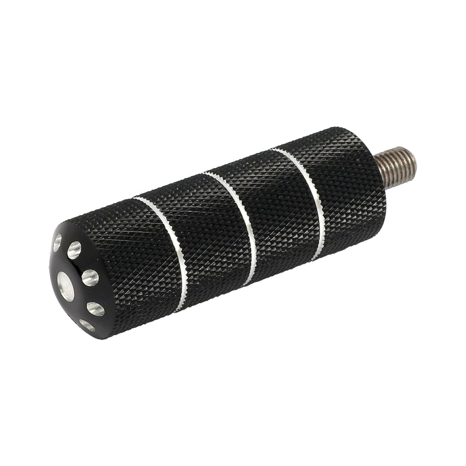 Bomber, shift/brake peg set. knurled. Black cm, Contrast Cut
