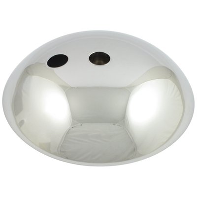 Large, 8"diameter, front hub cap for laced wheels. Stock replacement for FL models with single brake rotor. Fits between the lower fork and wheel spacer (axle). Repl. 43303-49