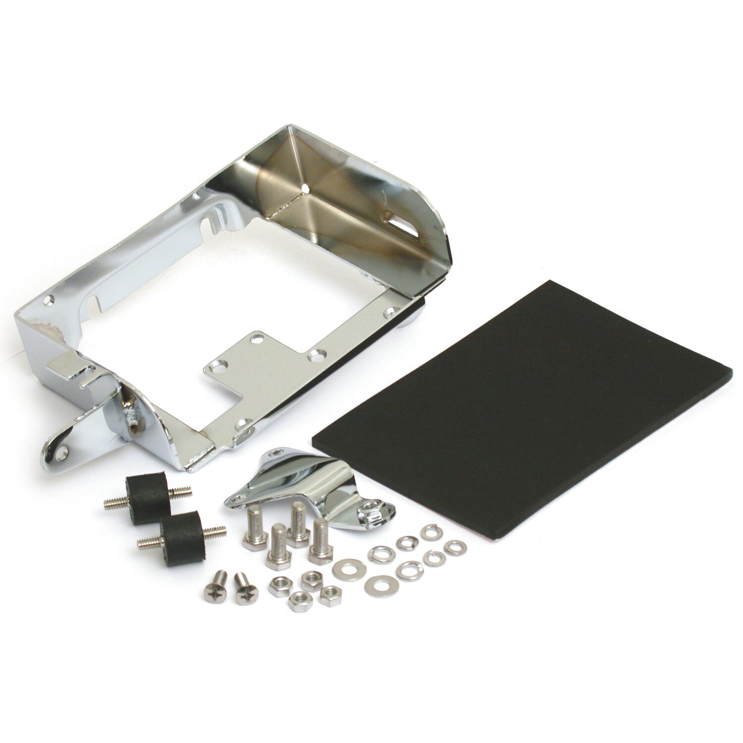 Battery carrier tray, Unpainted, Chrome