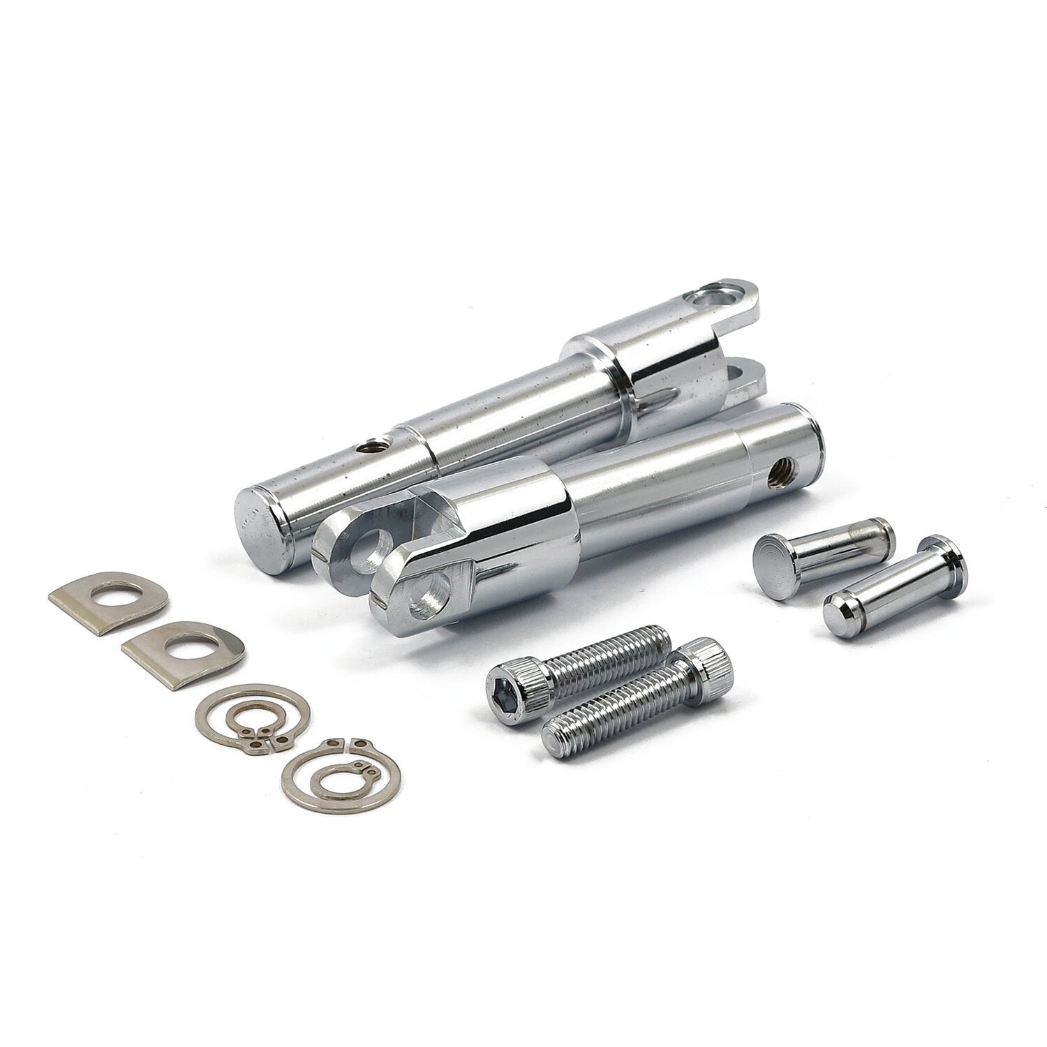 Foot peg conversion bracket kit. std length, Chrome
