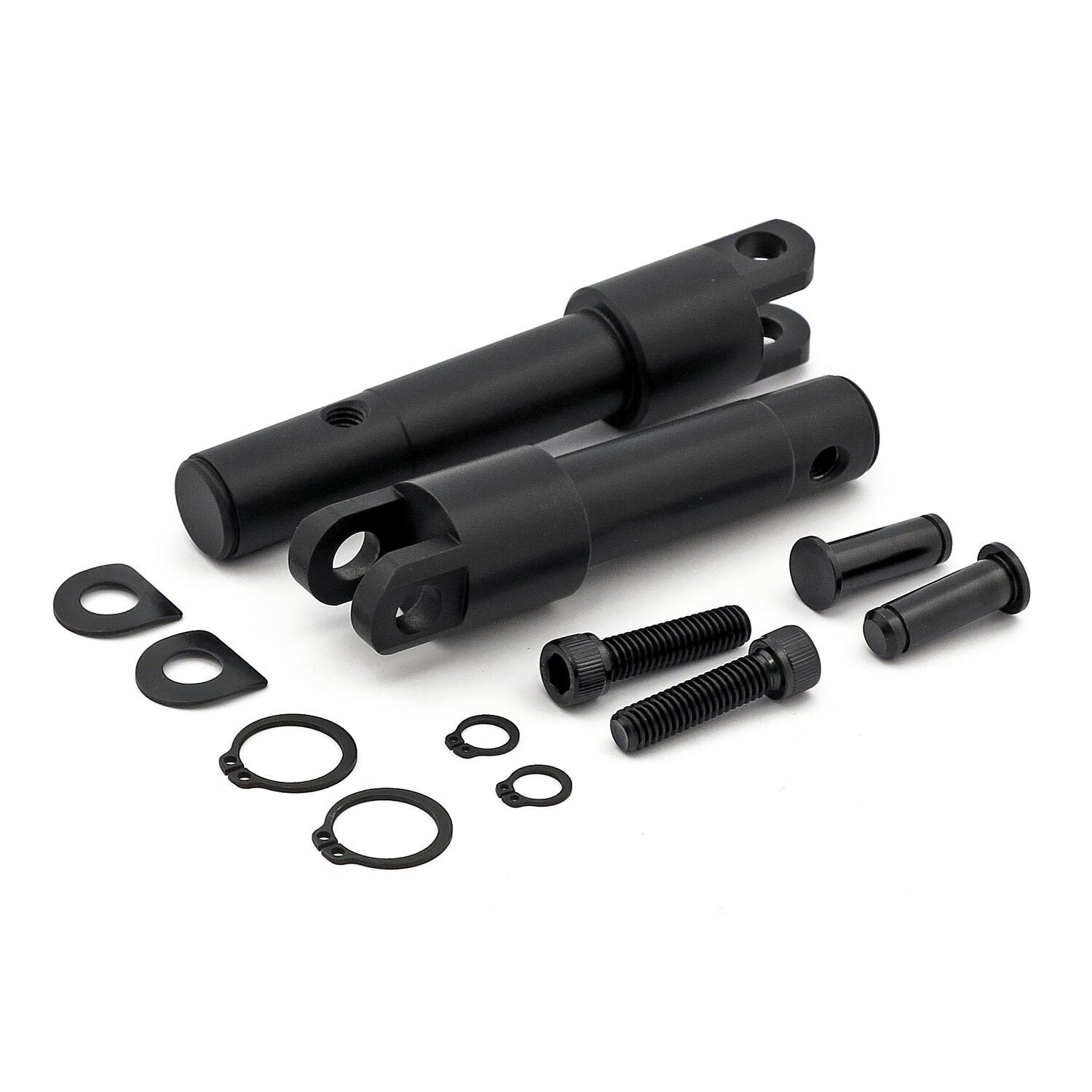 Foot peg conversion bracket kit. std length, Black