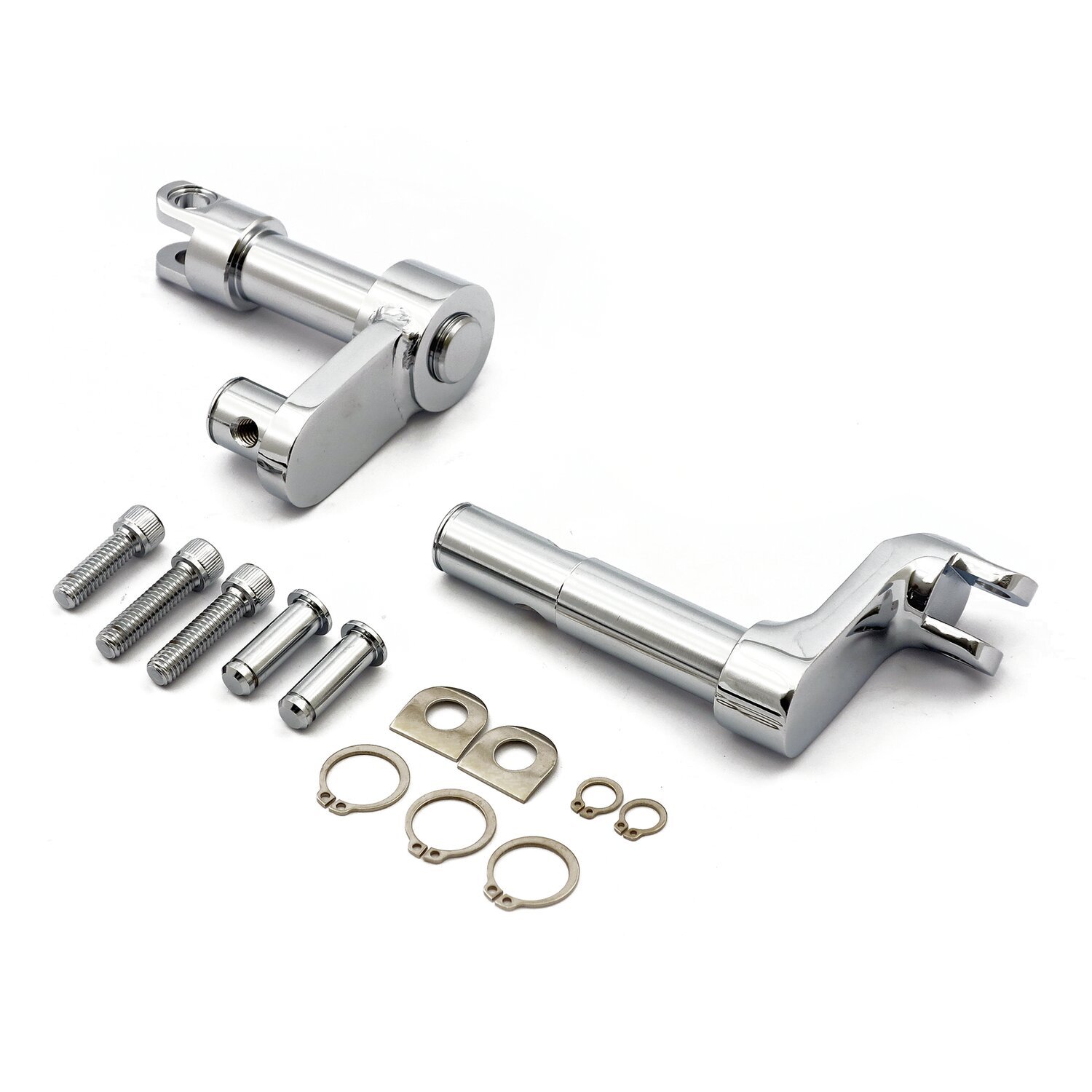Foot peg conversion bracket kit . +2" extended, Chrome