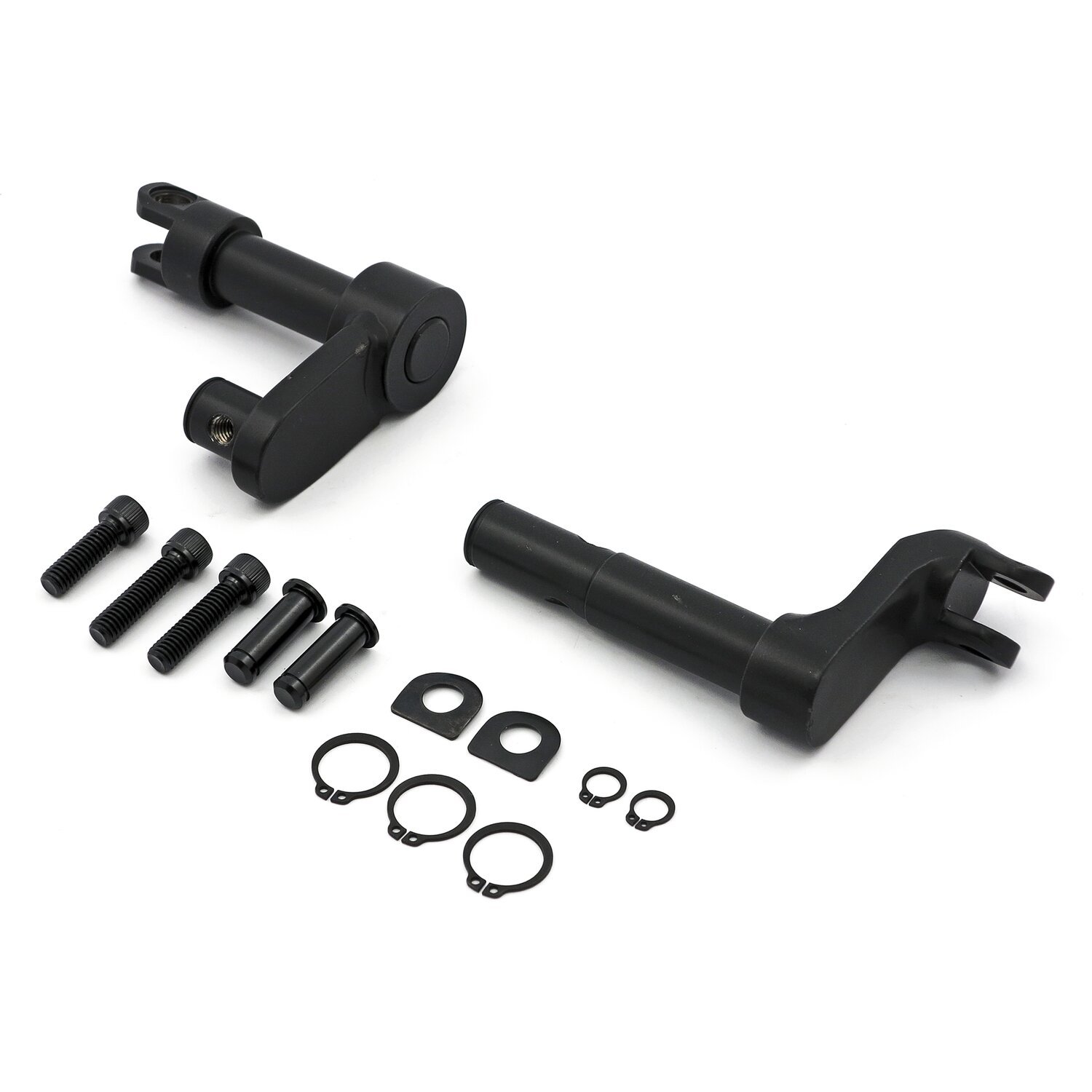 Foot peg conversion bracket kit . +2" extended, Black