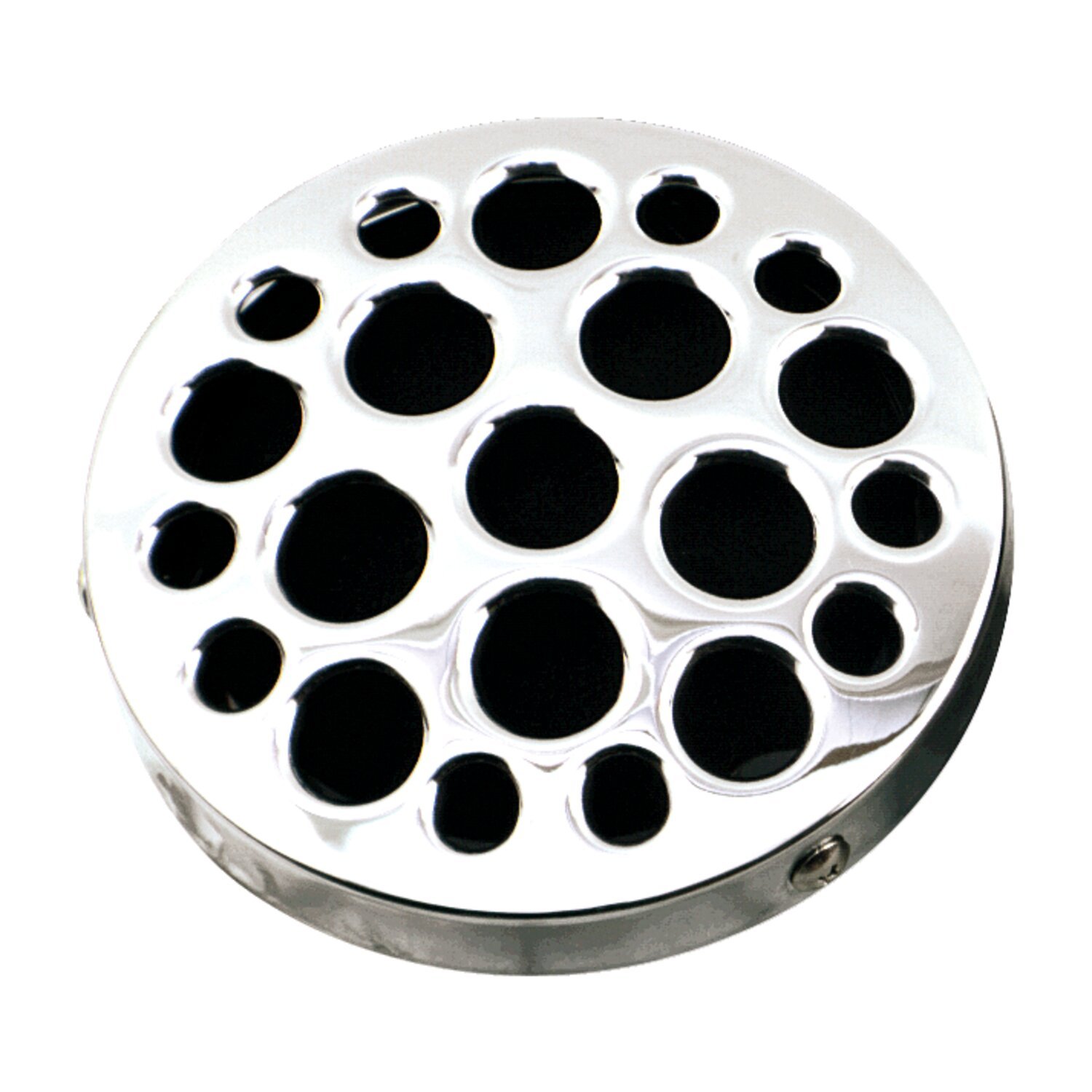 Baby moon air cleaner assembly. drilled, Silver, Chrome