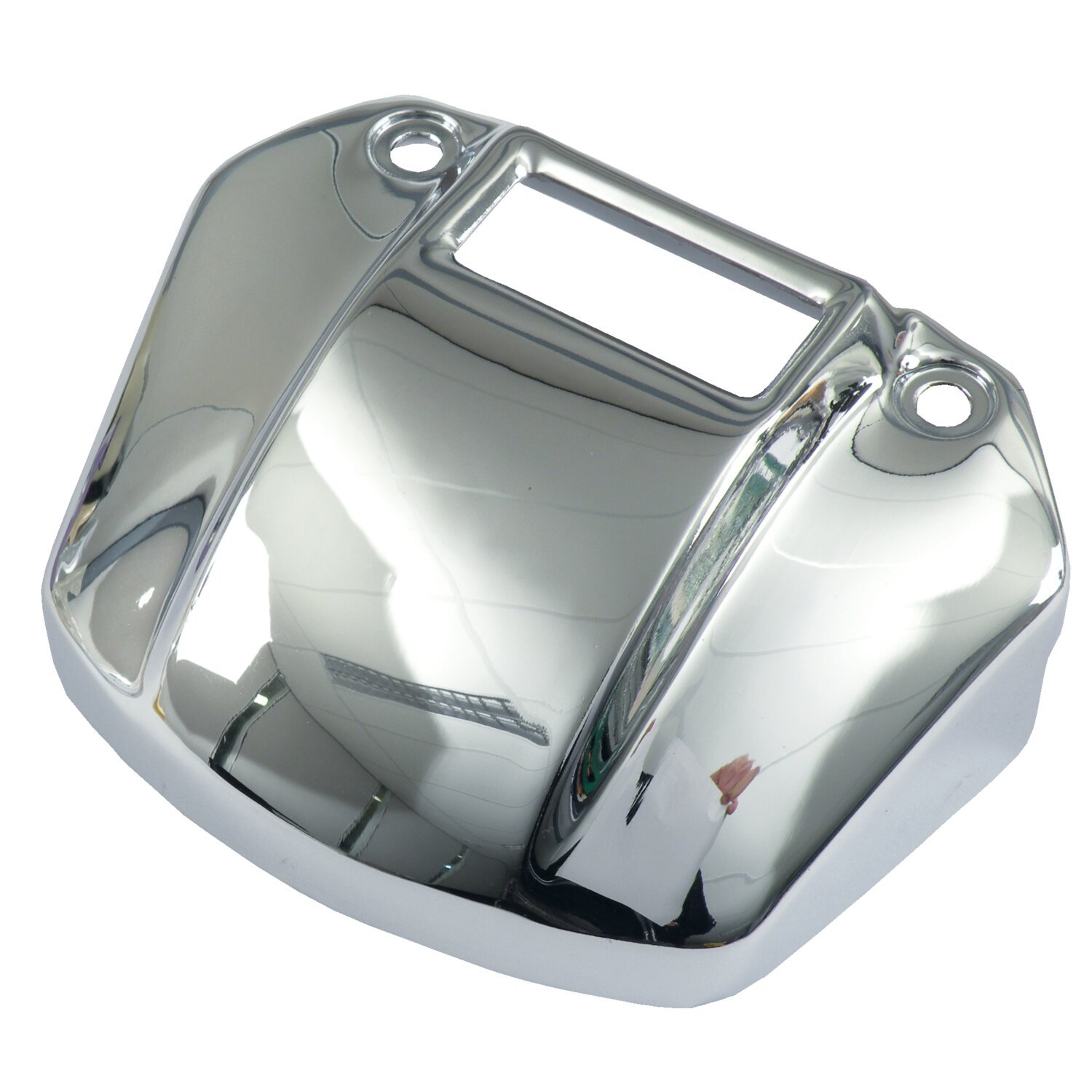 Headlamp bracket cover. with cut-out, Chrome