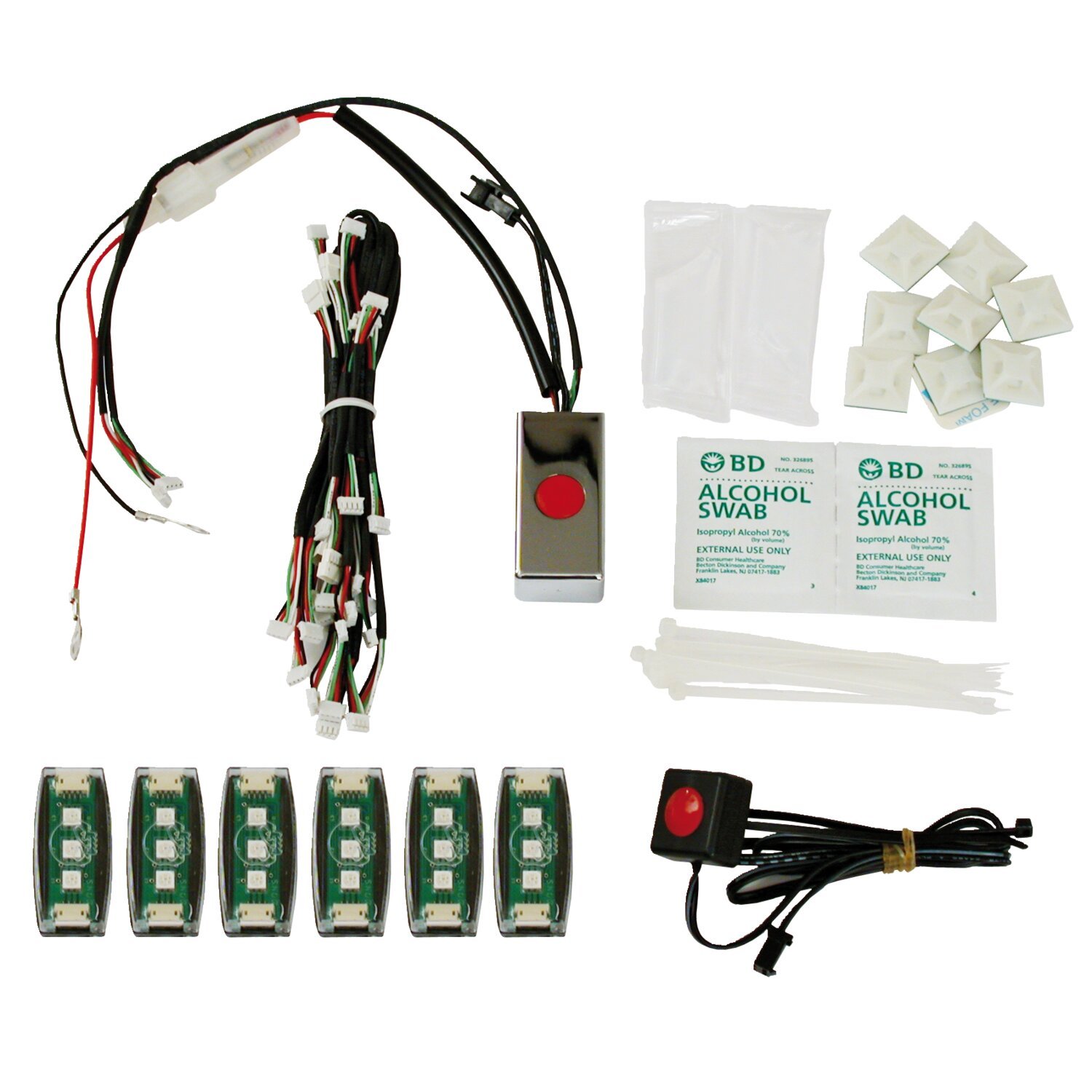 Multicolor LED light pod kit (6 light pods