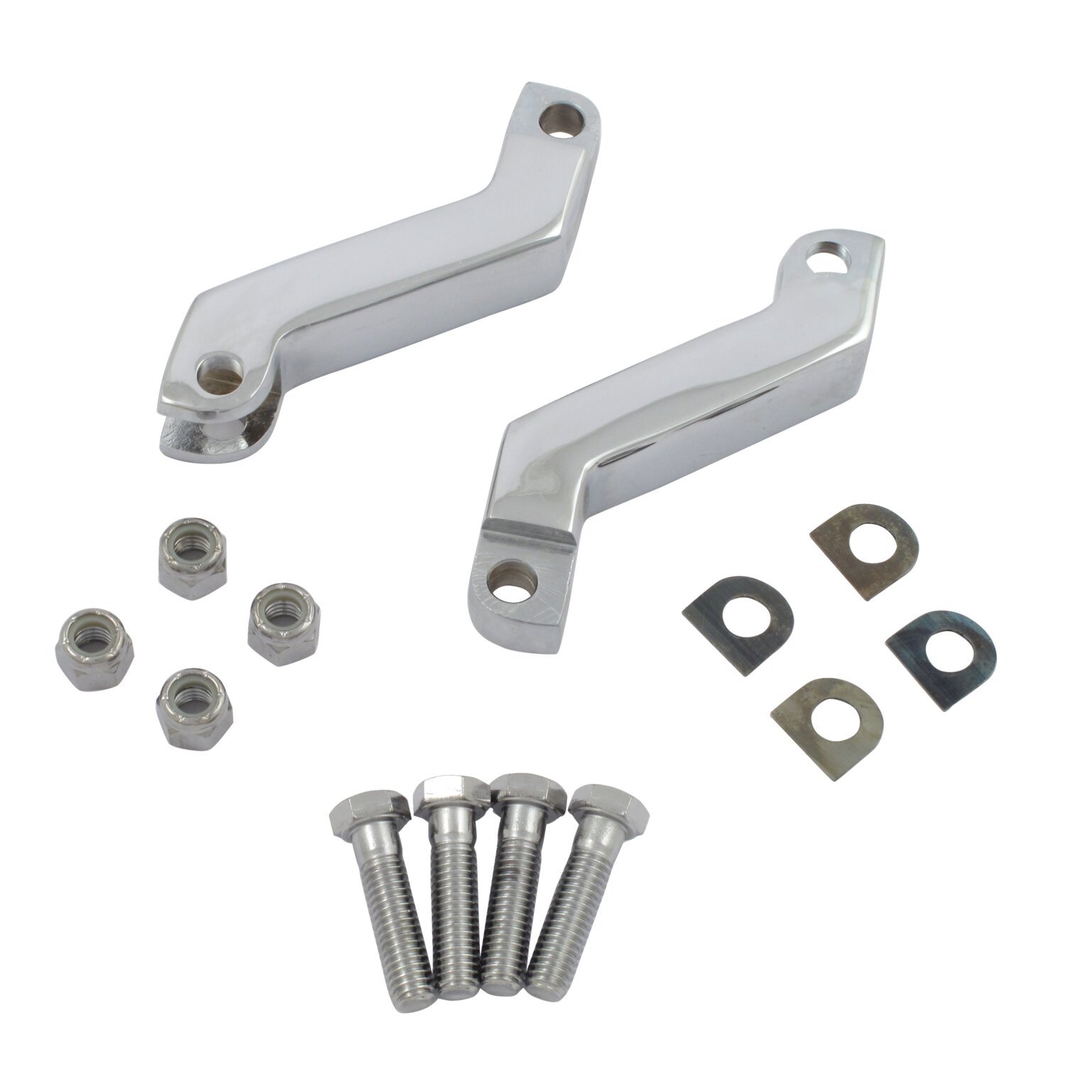 Foot peg extender set, Silver, Chrome