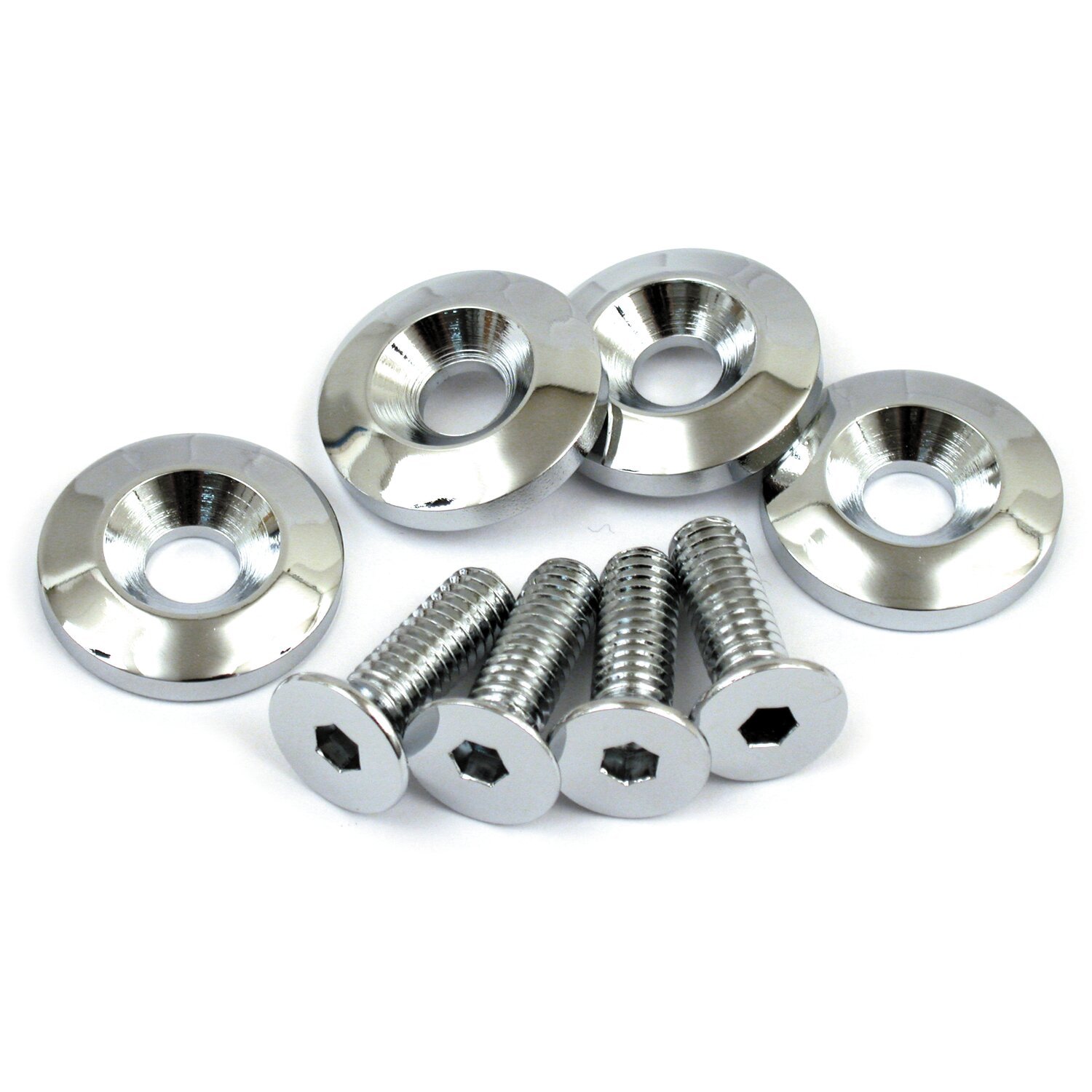 Flatside gastank hardware kit, Chrome