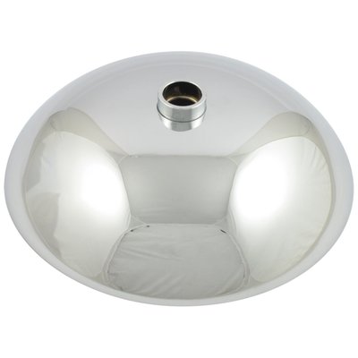 Large, 8" diameter, front hub cap for laced wheels. Stock replacement for FL models with single brake rotor. Fits between the lower fork and wheel spacer (axle). Repl. 43304-73