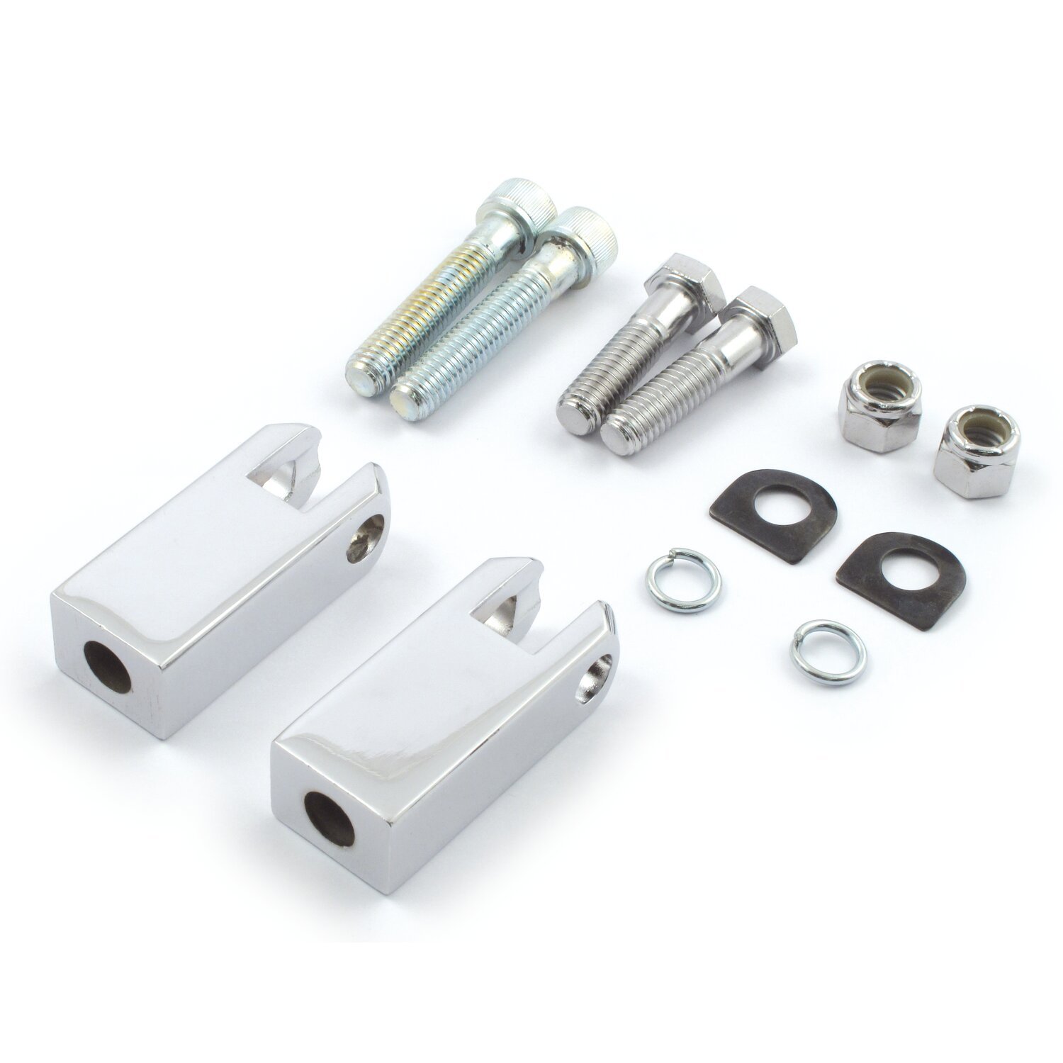 OEM style XL passenger peg brackets, Chrome