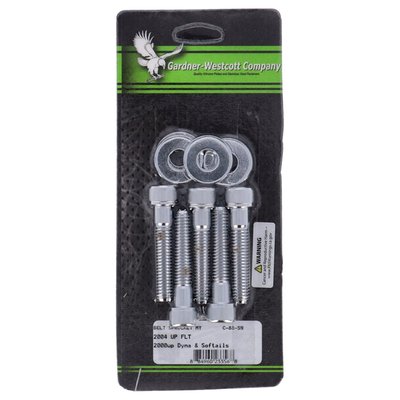 Used to mount rear belt pulleys to the wheel hub. Chrome plated allen head bolts. 
Complete with washers and nuts where applicable.