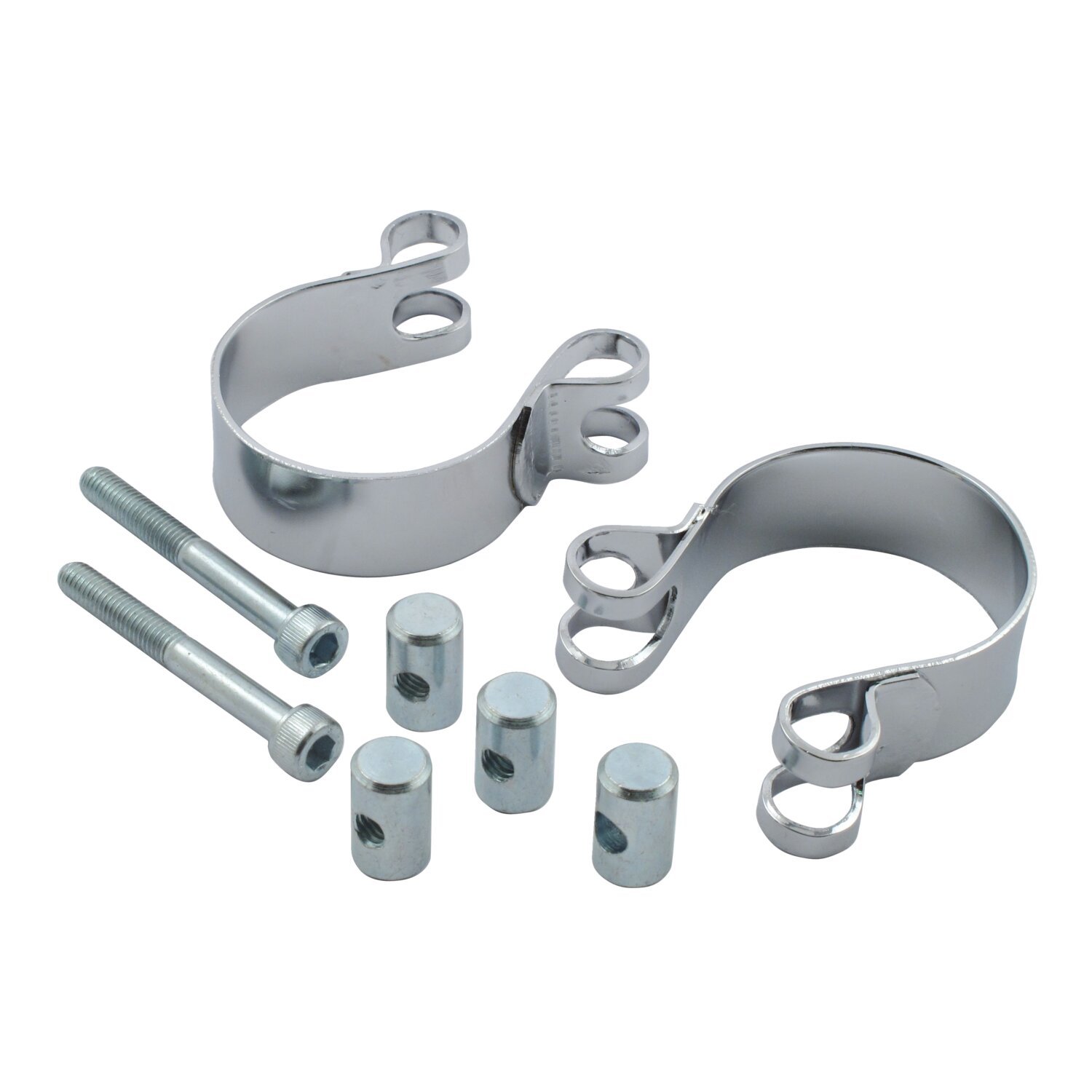 XL Sportster header clamps, Chrome