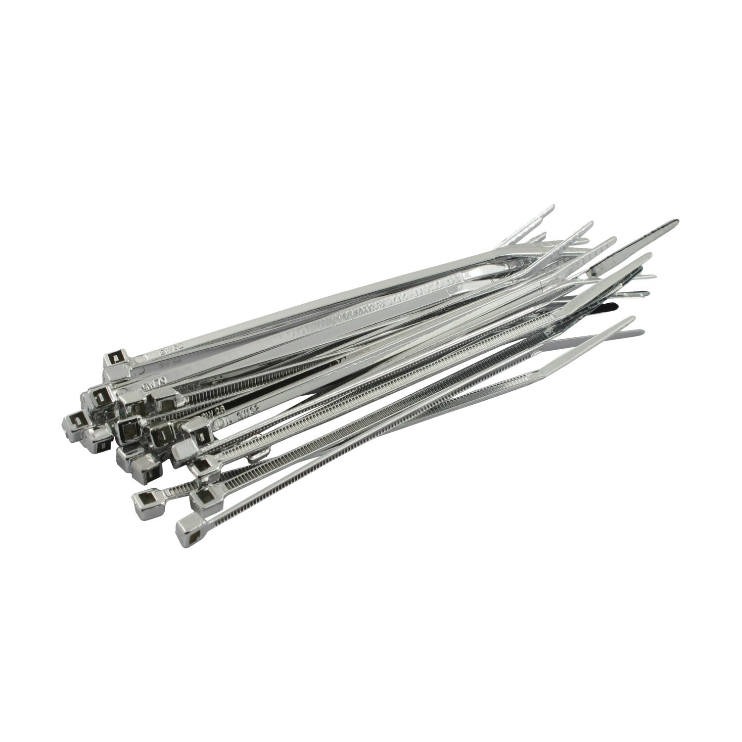 MCS, cable straps. 4" (10cm, White, Chrome