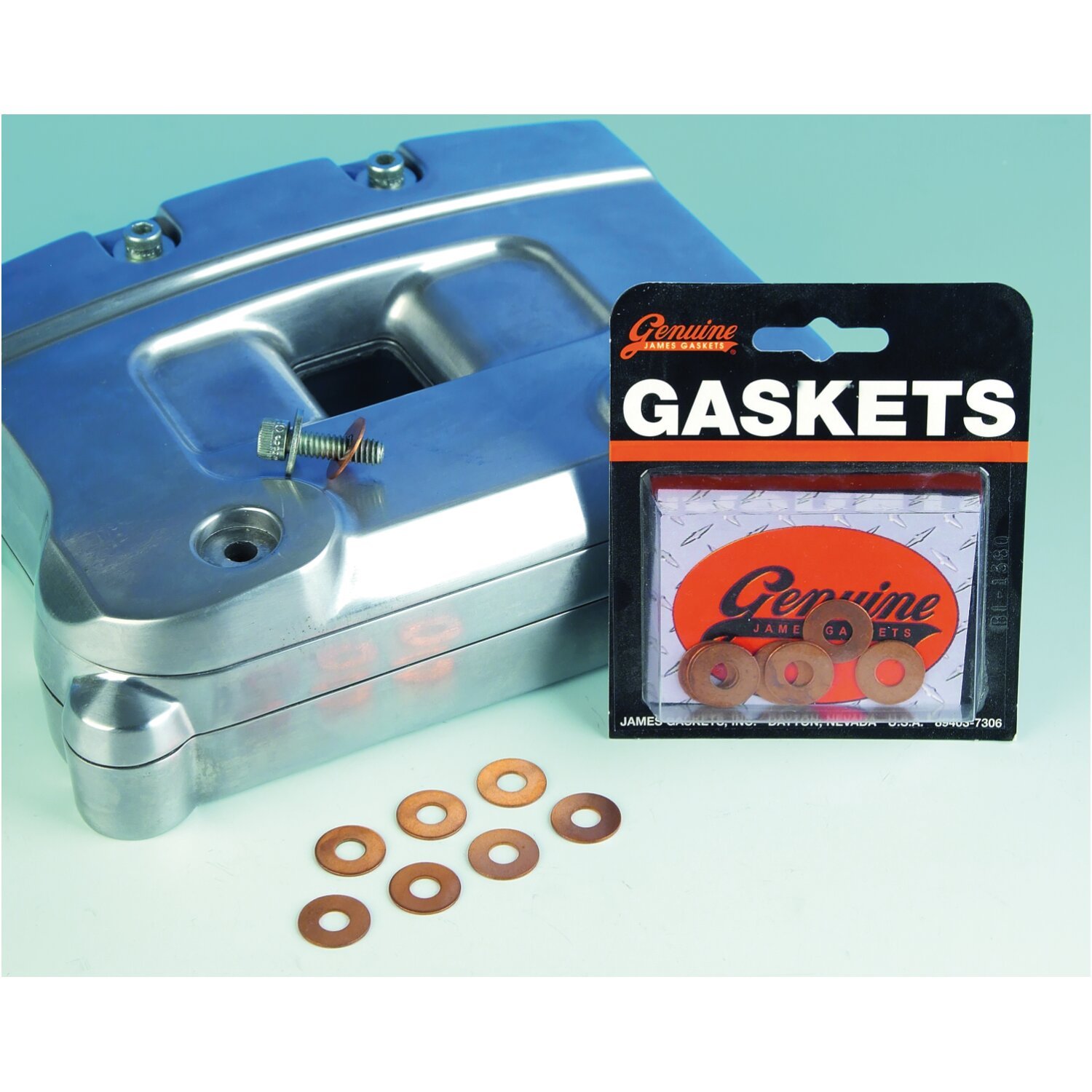 James, rocker box cover seal washer kit. Copper