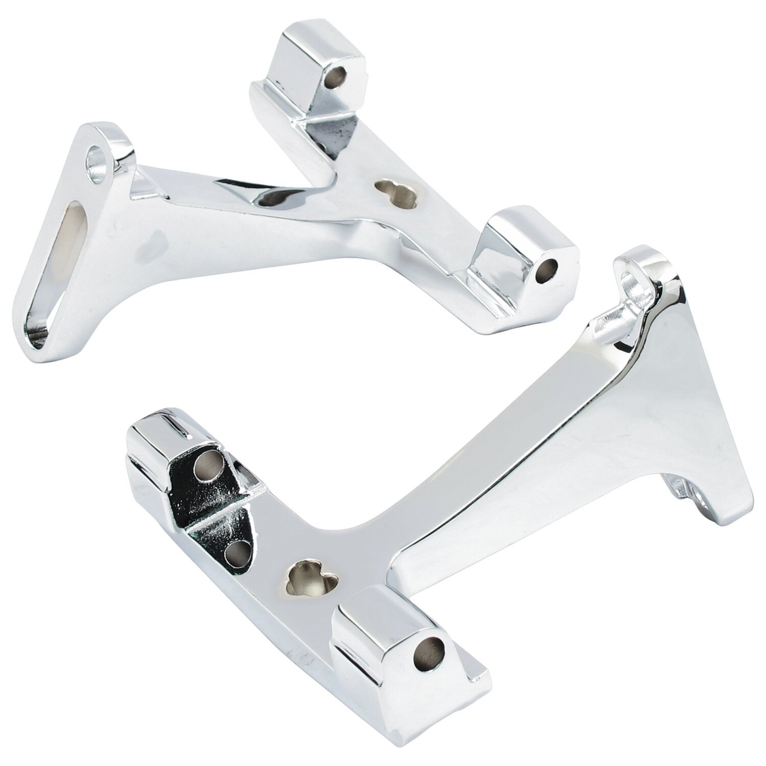 Mount bracket, passenger floorboard. Stock height, Chrome