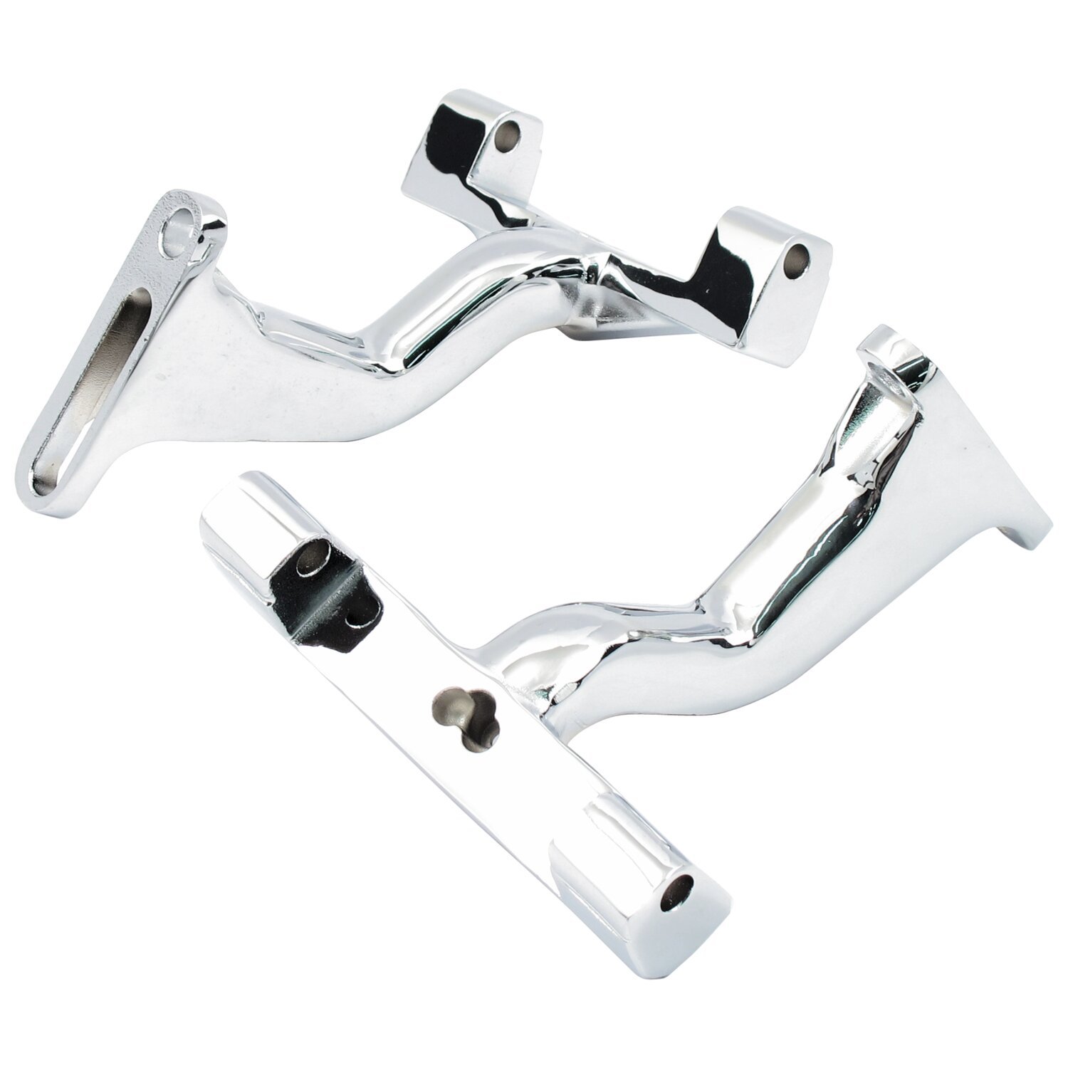 Mount bracket, passenger floorboard. Raised, Chrome
