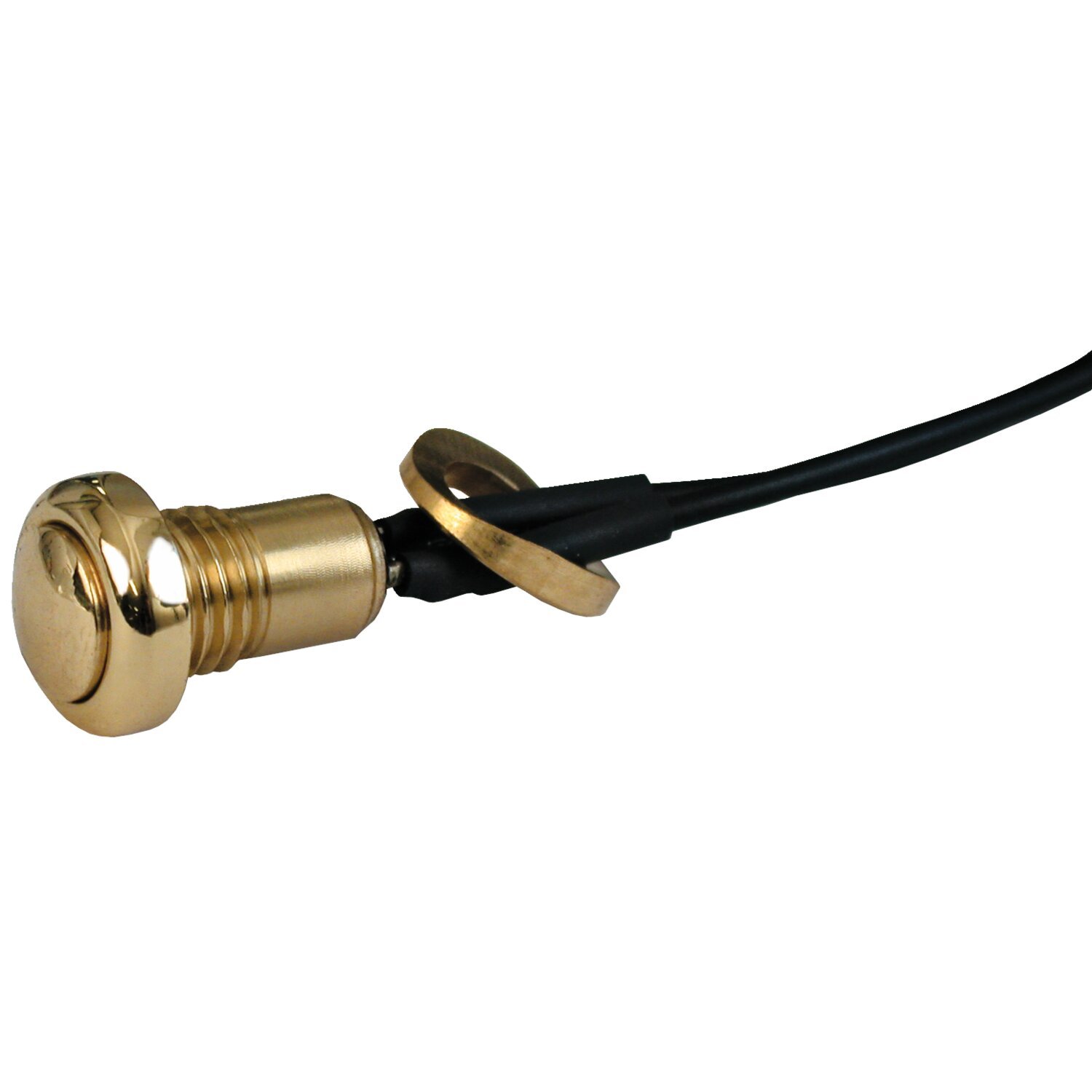 Smooth push button switch. Polished brass, Gold