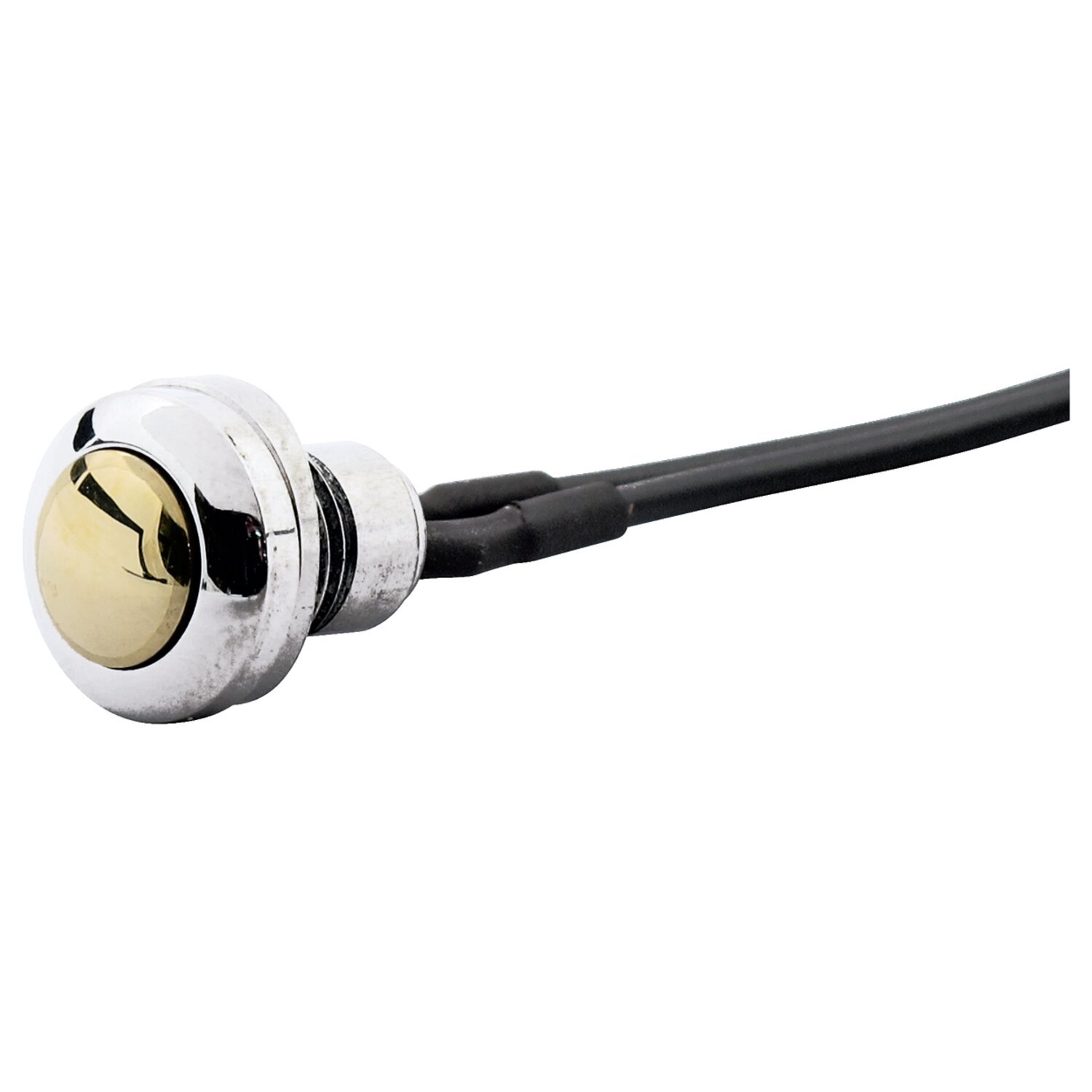 Smooth push button switch. two-tone stainless/brass, Silver, Polished