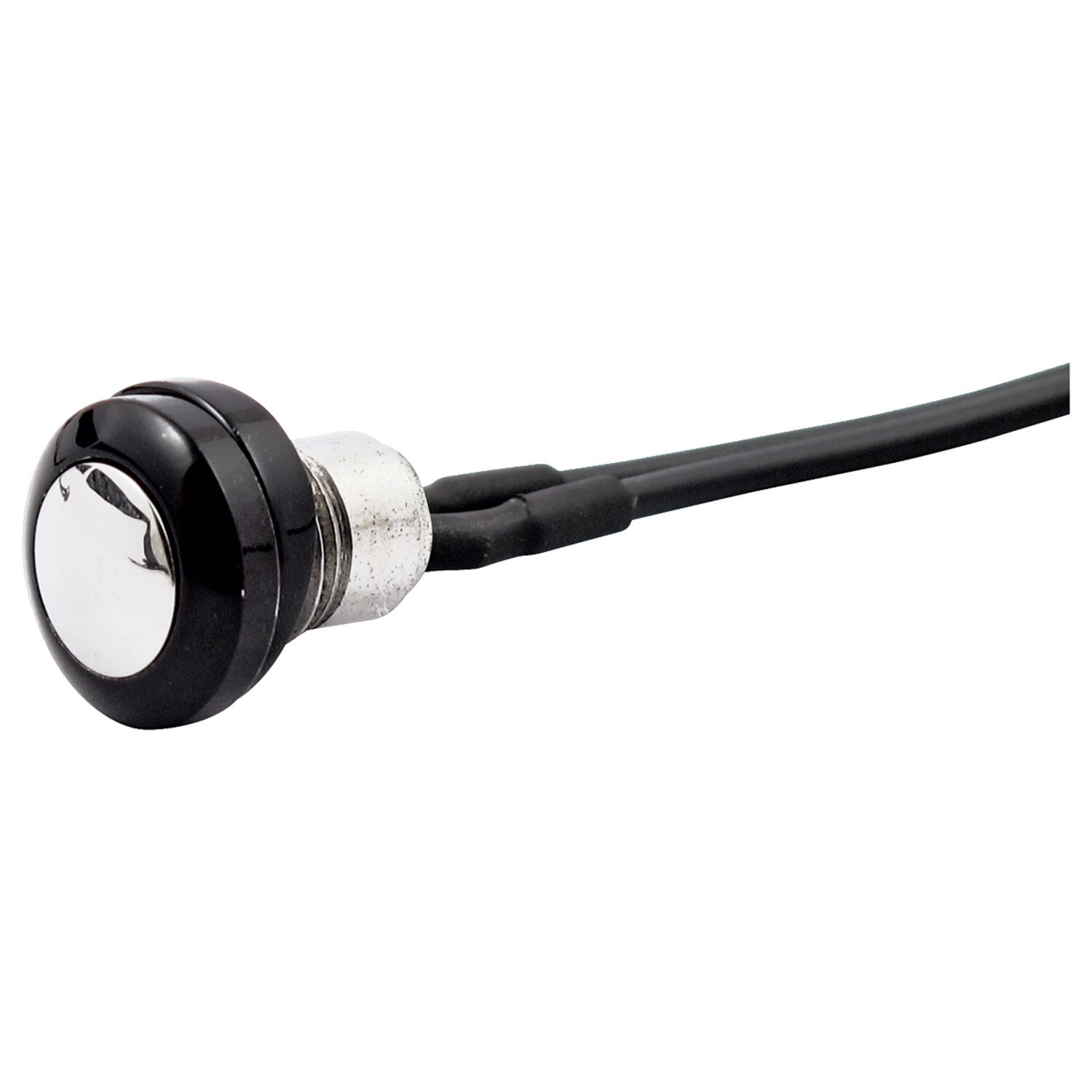 Smooth push button switch. two-tone, Black, Polished