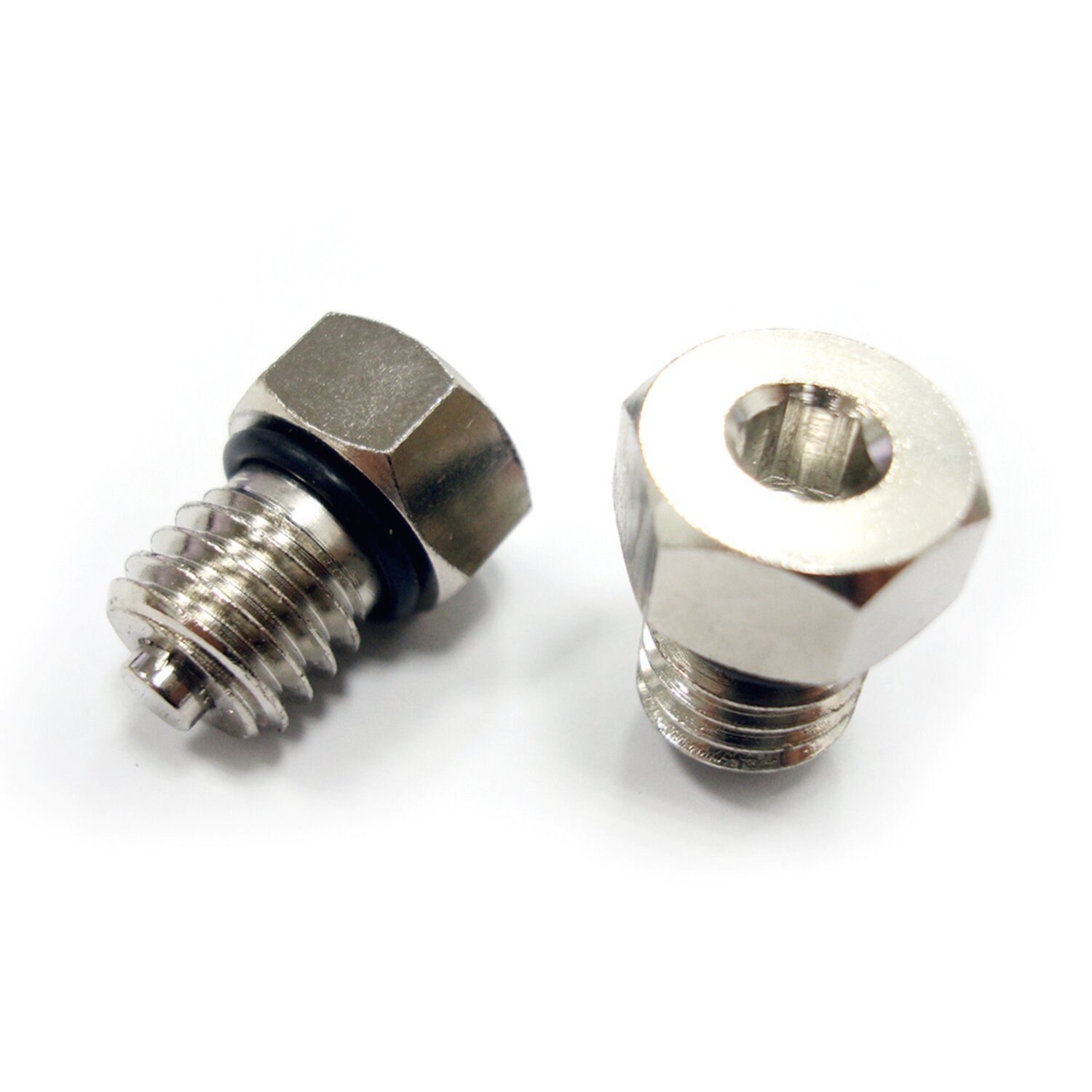 Primary oil drain plug. magnetic, Silver, Polished