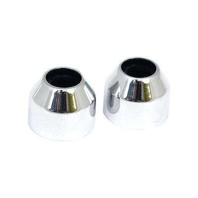 Chrome plated covers that are a slip-fit installment around the spark plug. Quick, easy and nice contrast looks against the black cylinder heads.