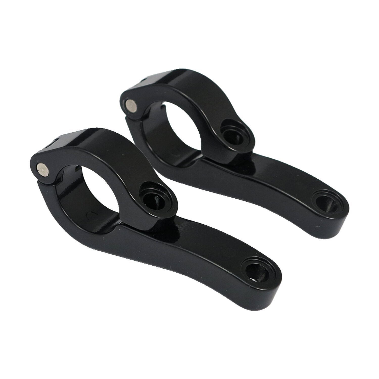 Engine guard clamp set, for spotlamps. long, Black
