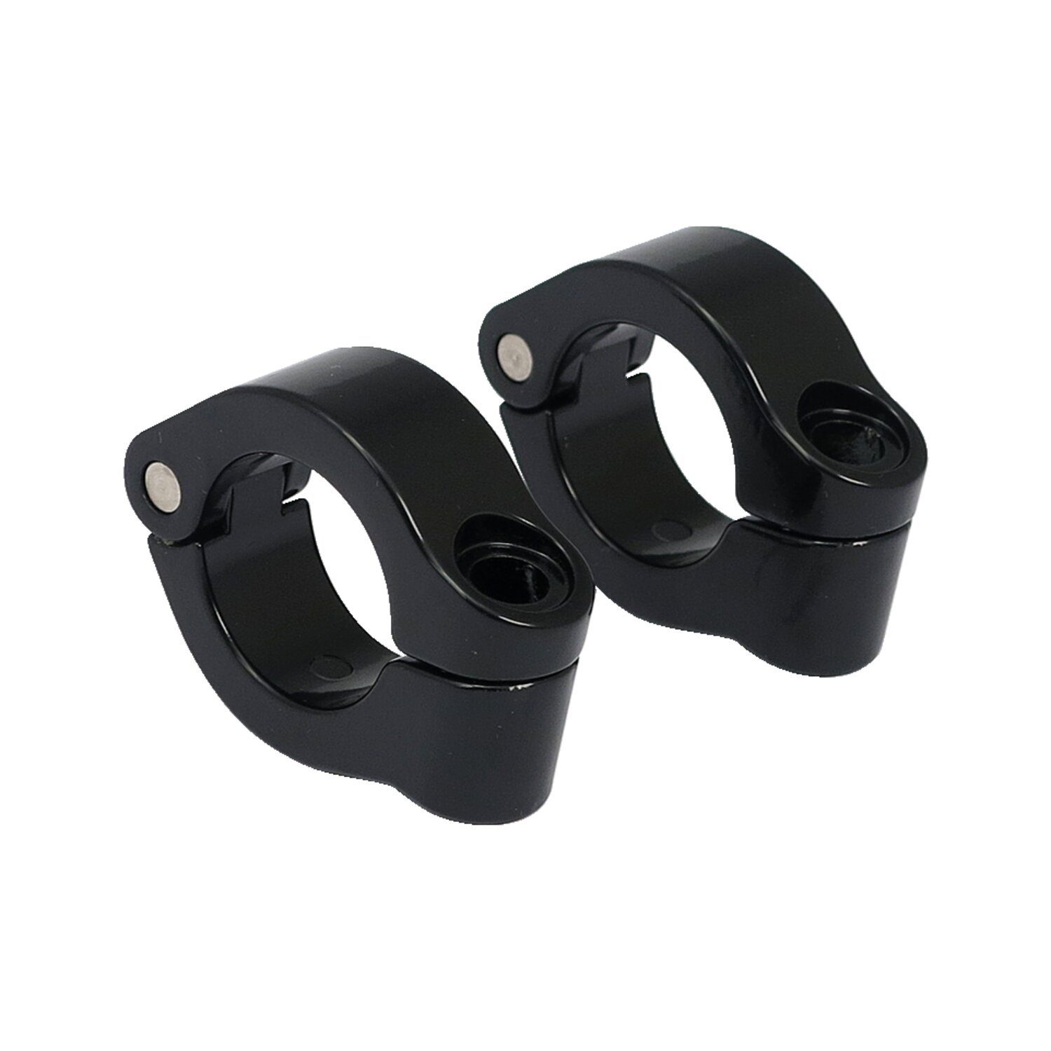 Engine guard clamp set, for spotlamps. short, Black