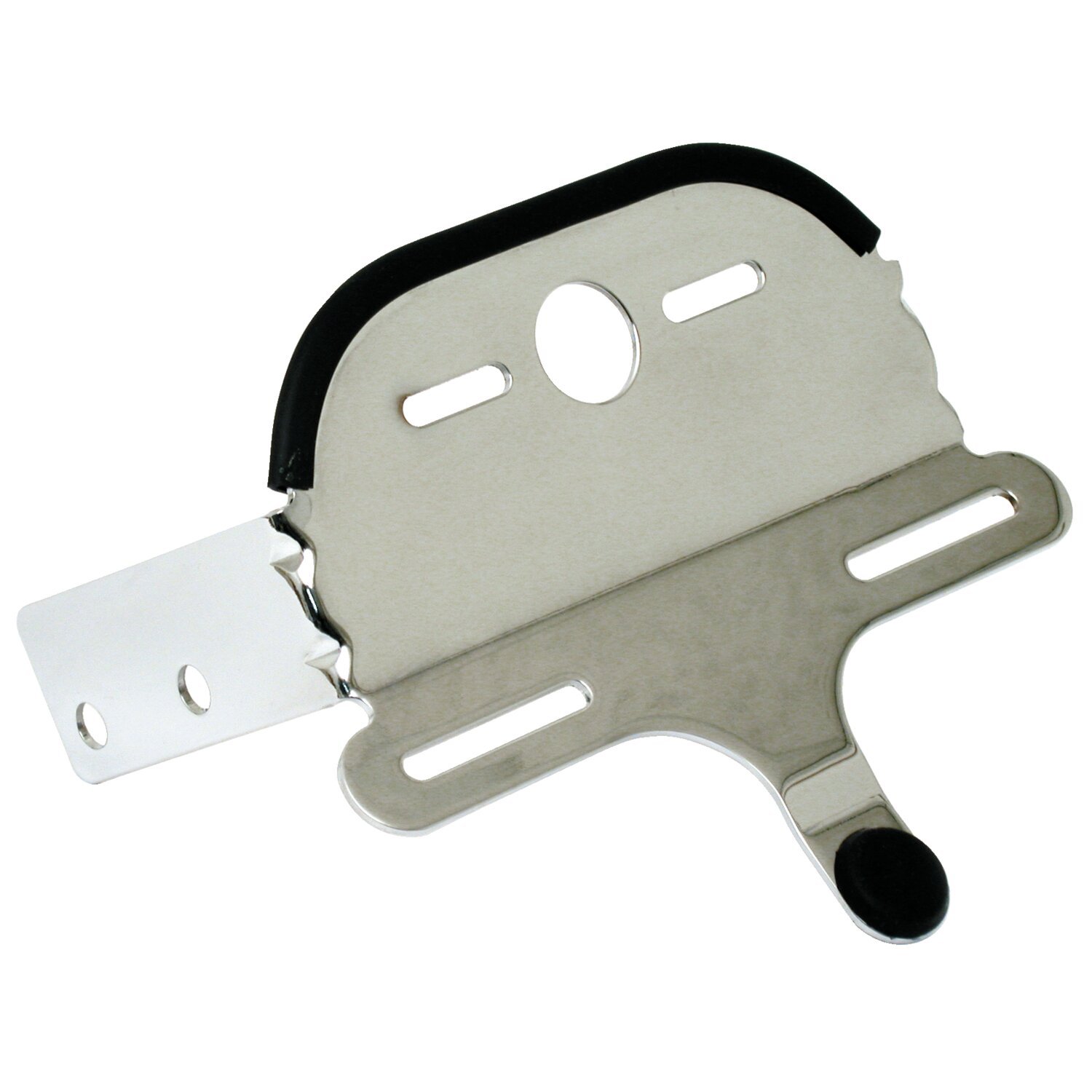 Custom Fat Bob taillight bracket. Chrome. 7" wide, Silver